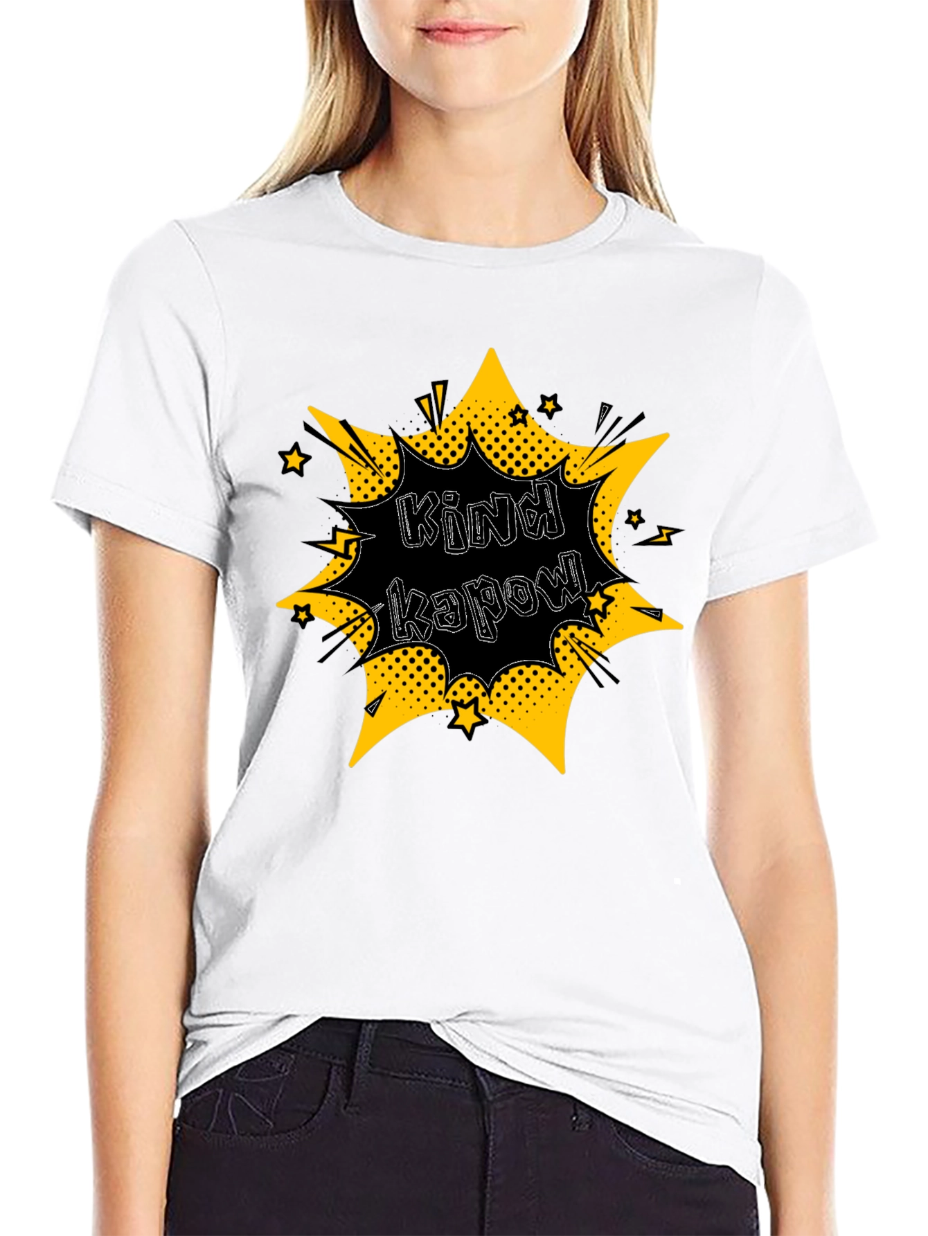 Kind Kapow! Graphic Print Black T-Shirt