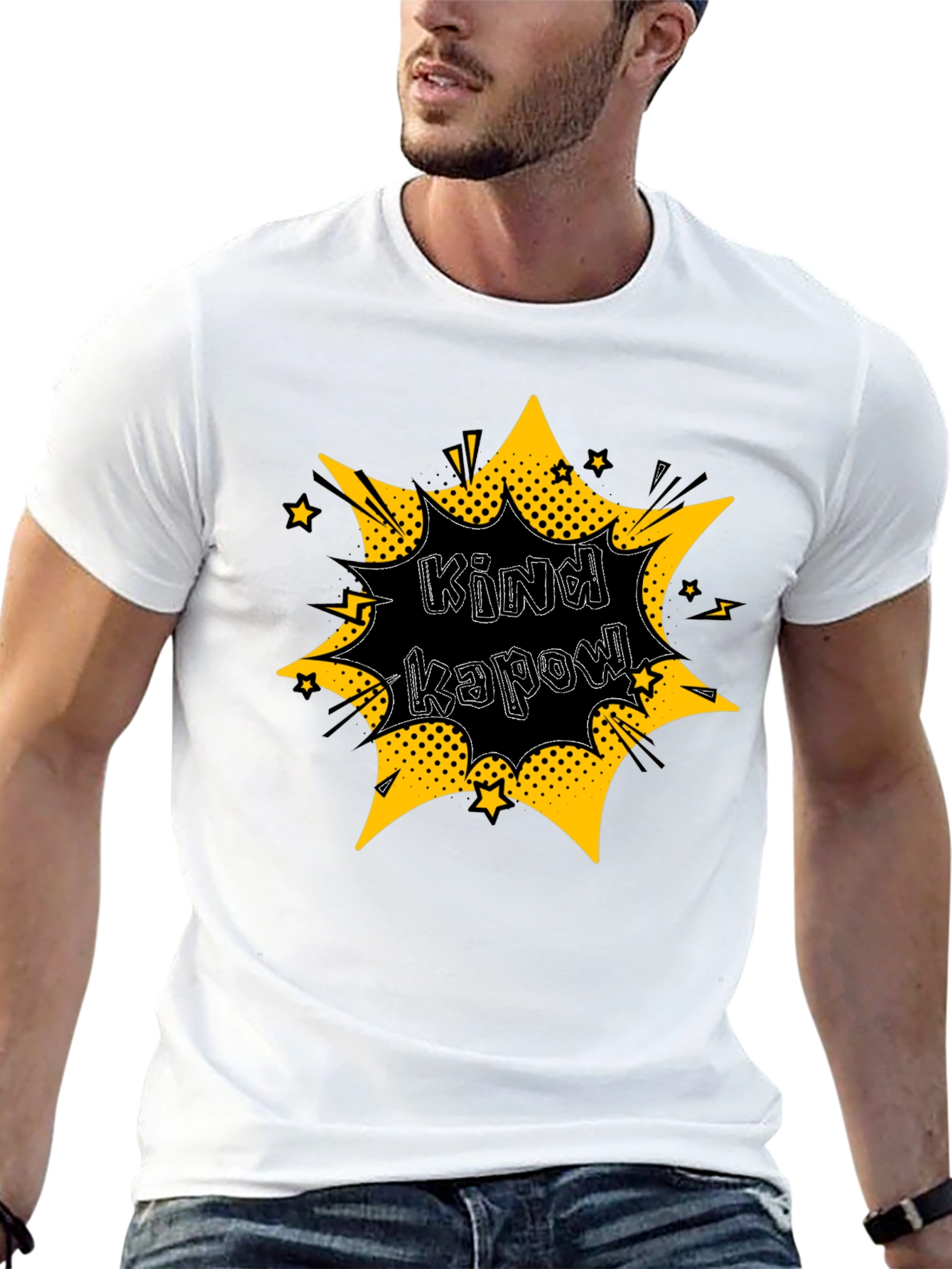 Kind Kapow! Graphic Print Black T-Shirt