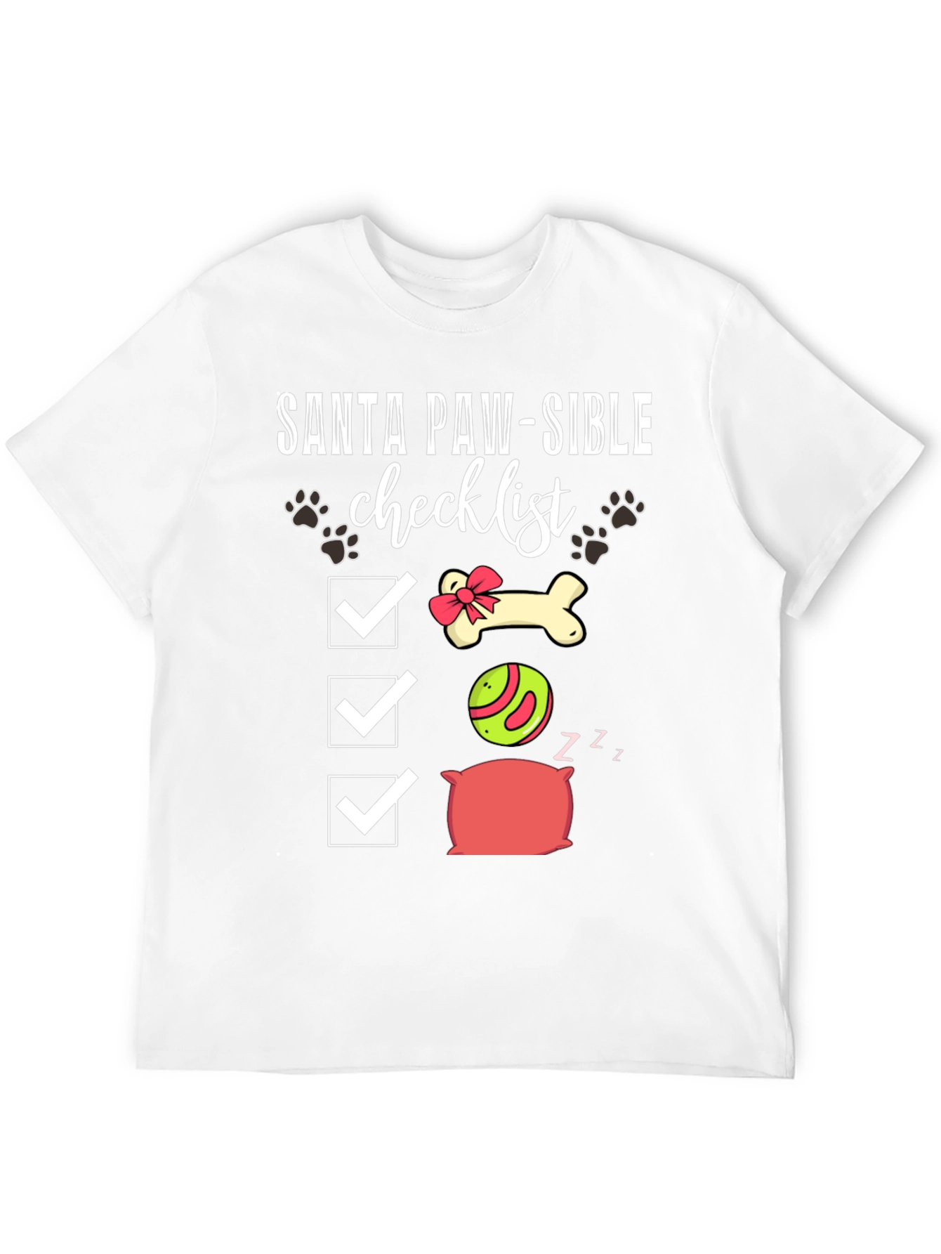 Santa Paw-Sible Checklist T-Shirt