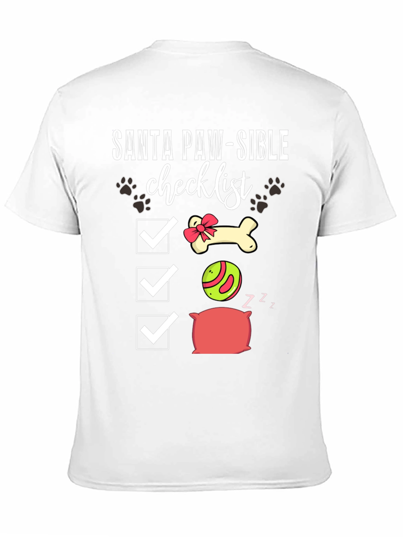 Santa Paw-Sible Checklist T-Shirt