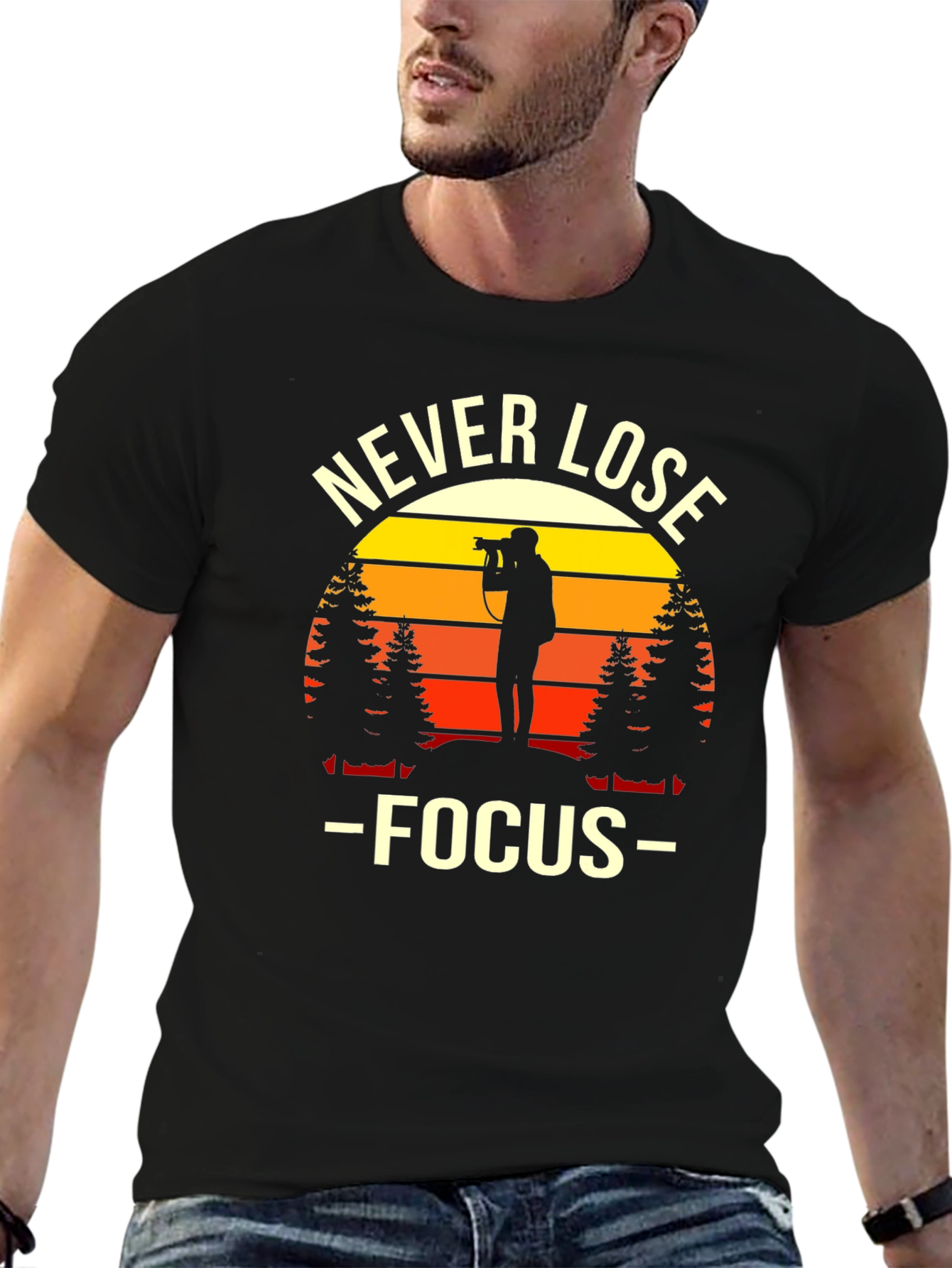 Never Lose Focus Photographer Sunset Graphic Tee