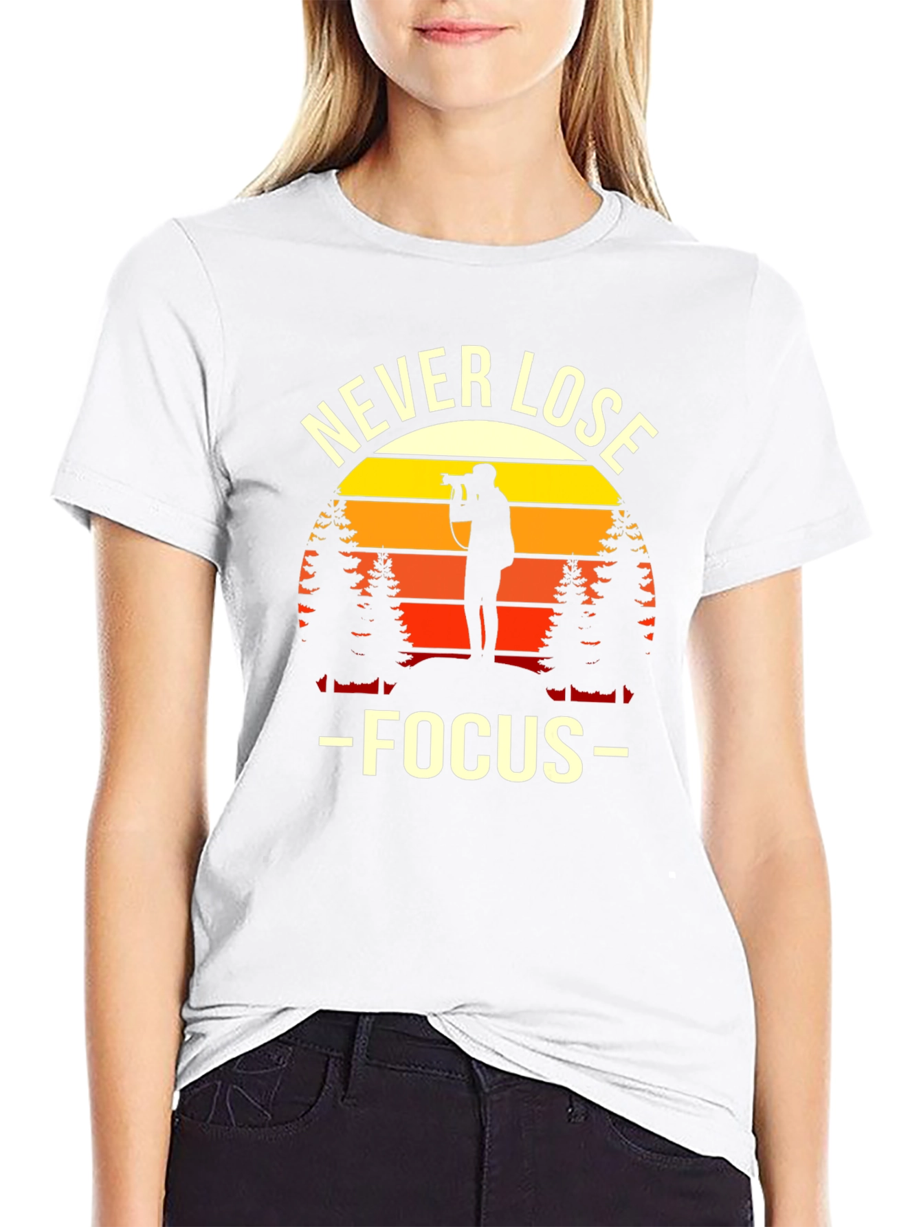 Never Lose Focus Photographer Sunset Graphic Tee