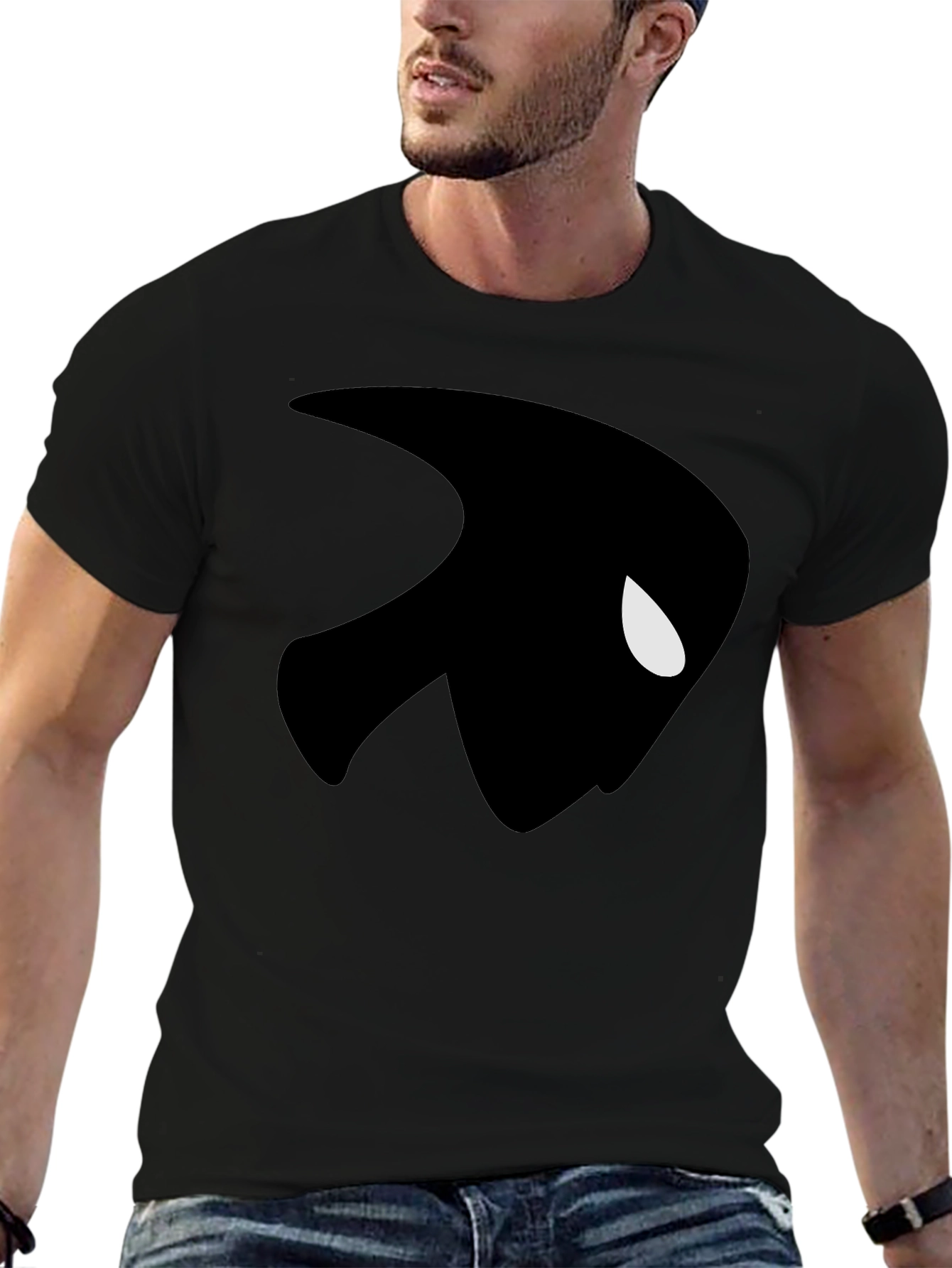Mystery Man Graphic T-Shirt - Black