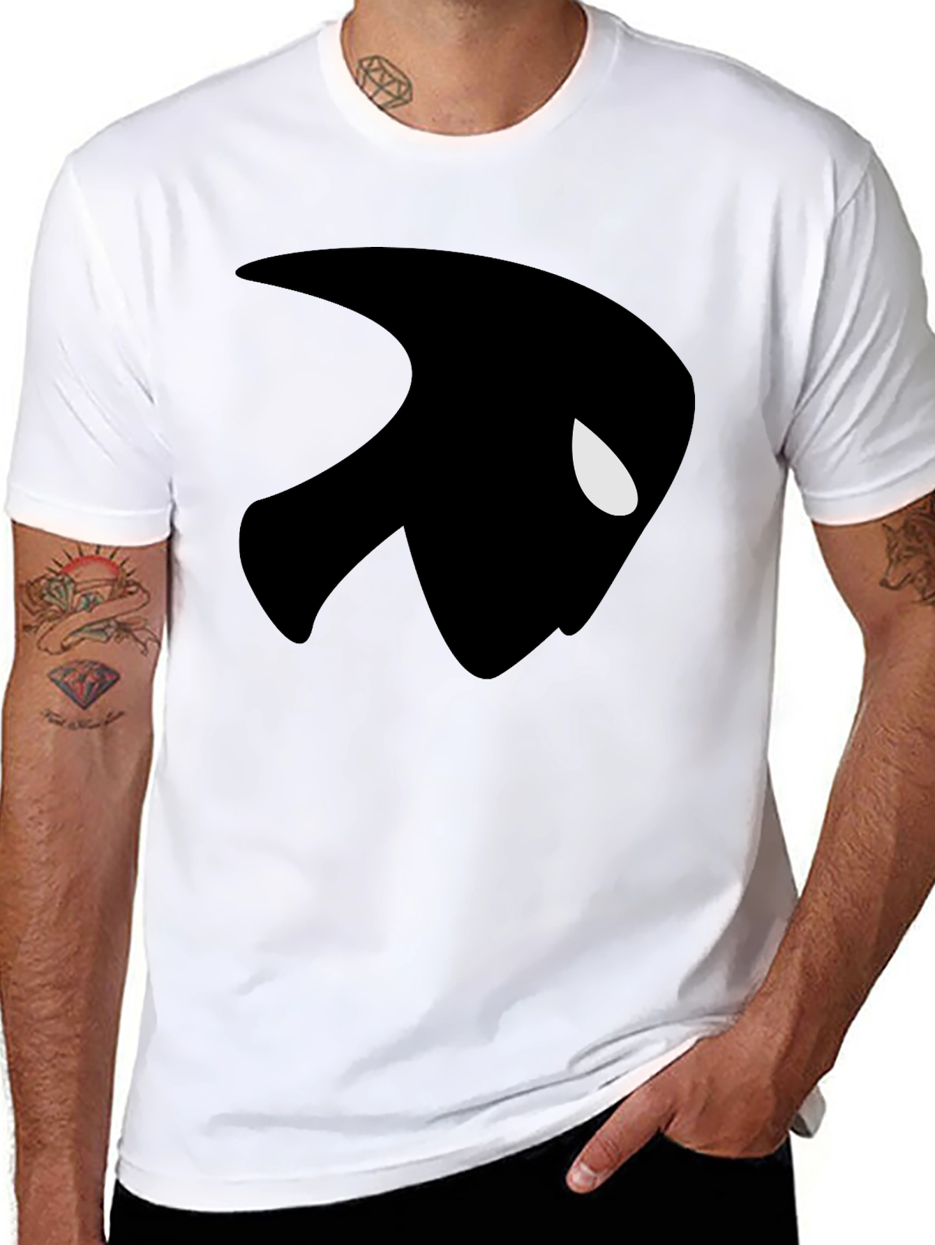 Mystery Man Graphic T-Shirt - Black