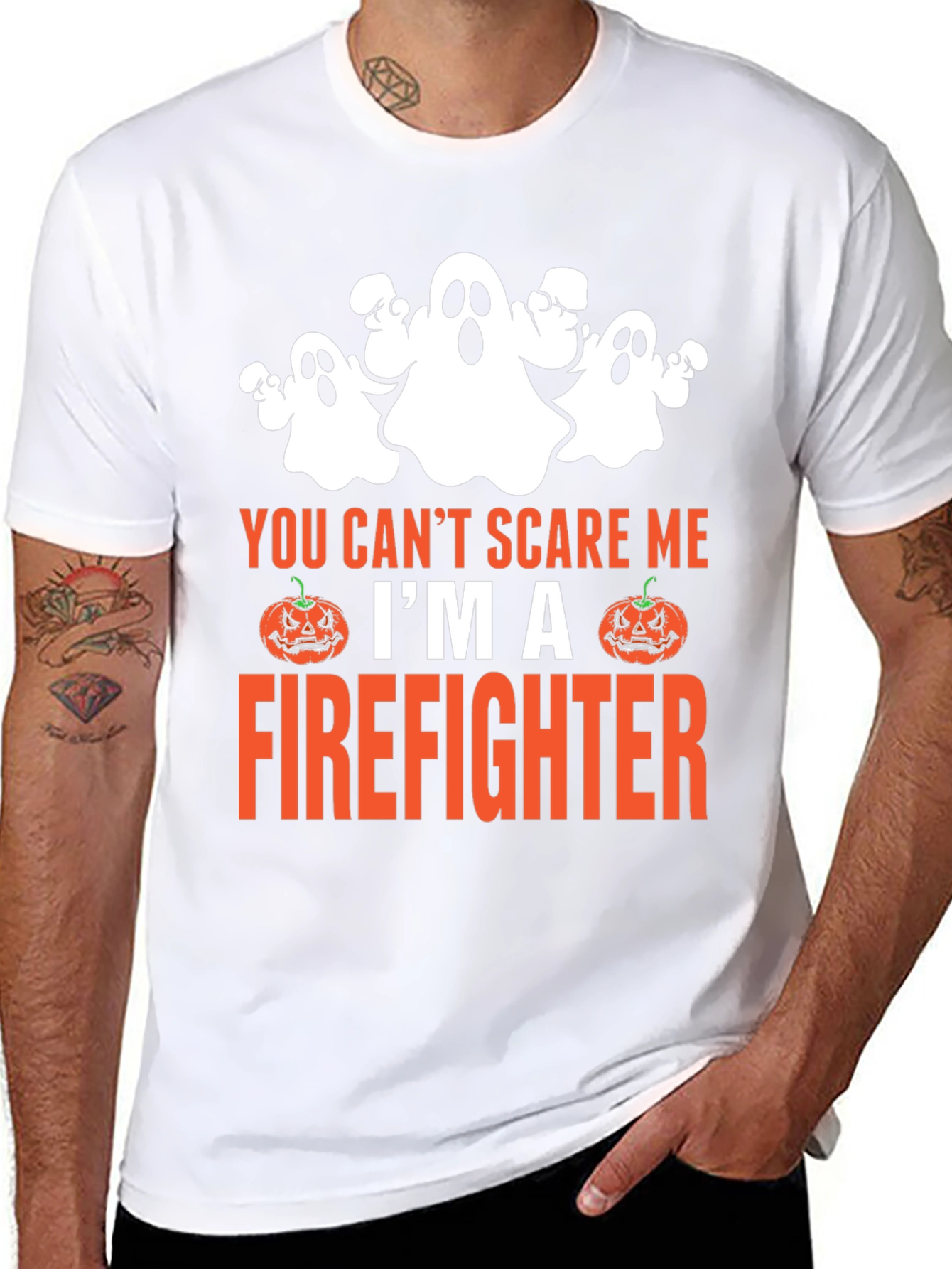 Firefighter Halloween T-Shirt - You Cant Scare Me!