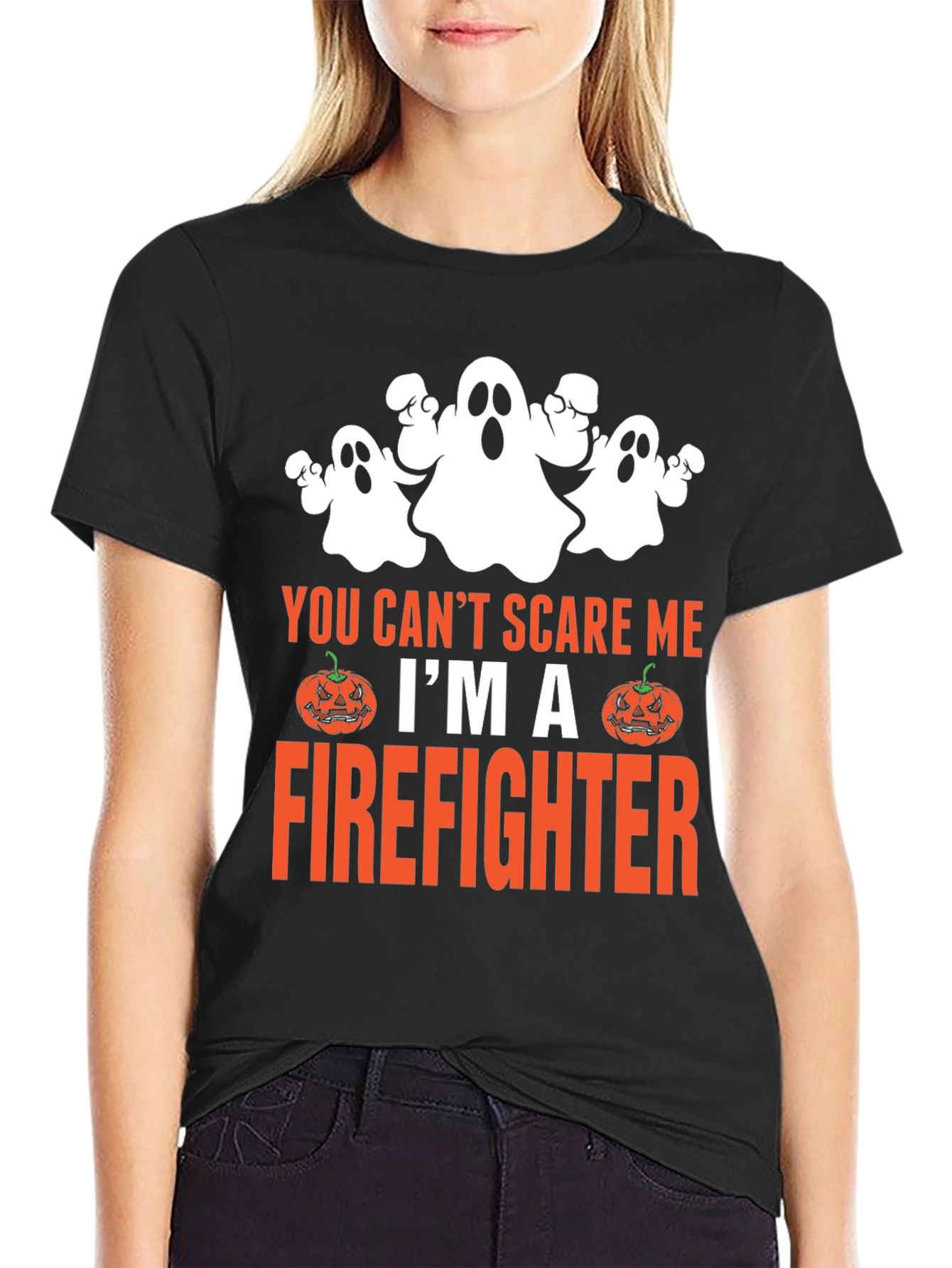 Firefighter Halloween T-Shirt - You Cant Scare Me!