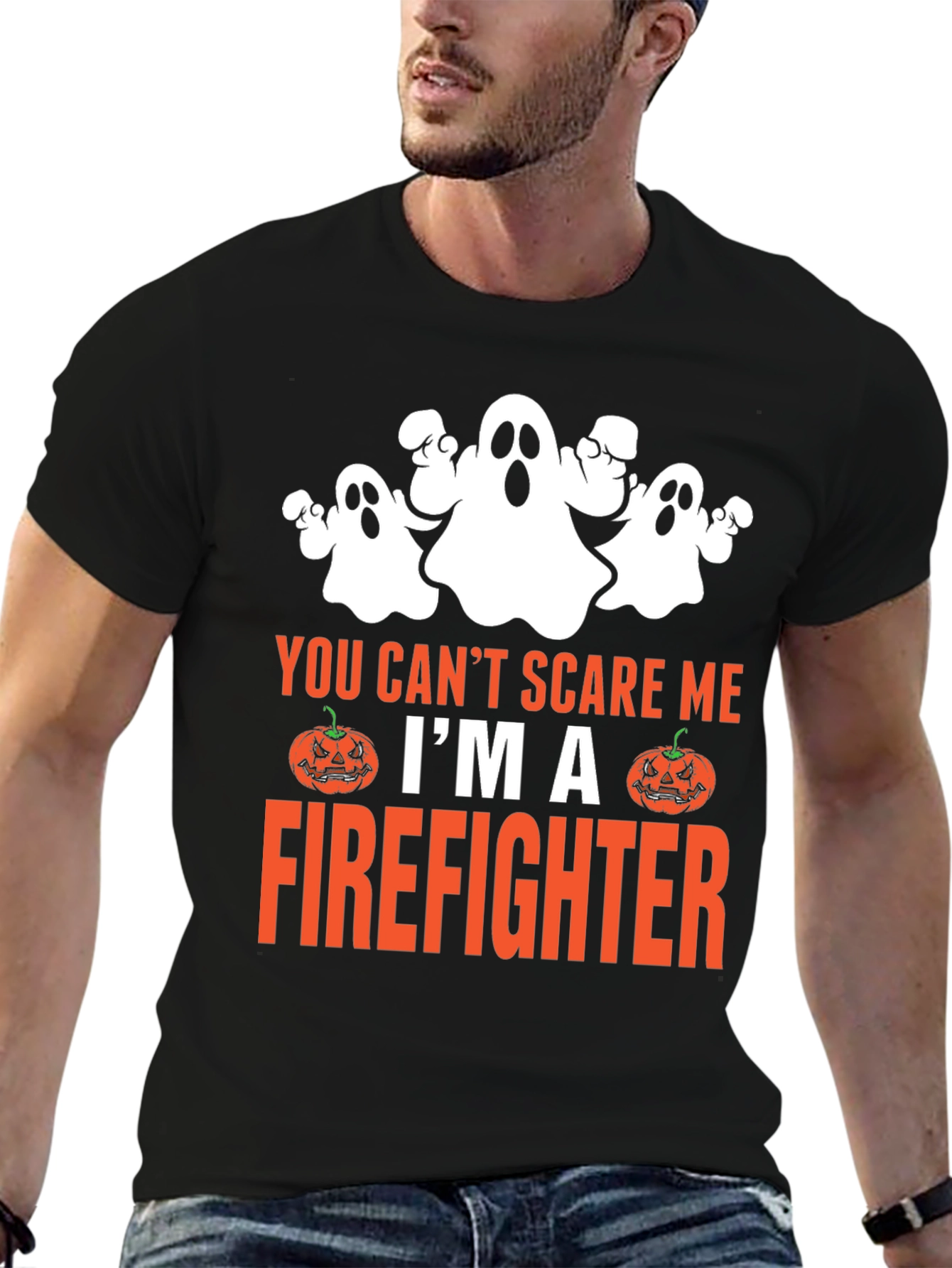 Firefighter Halloween T-Shirt - You Cant Scare Me!