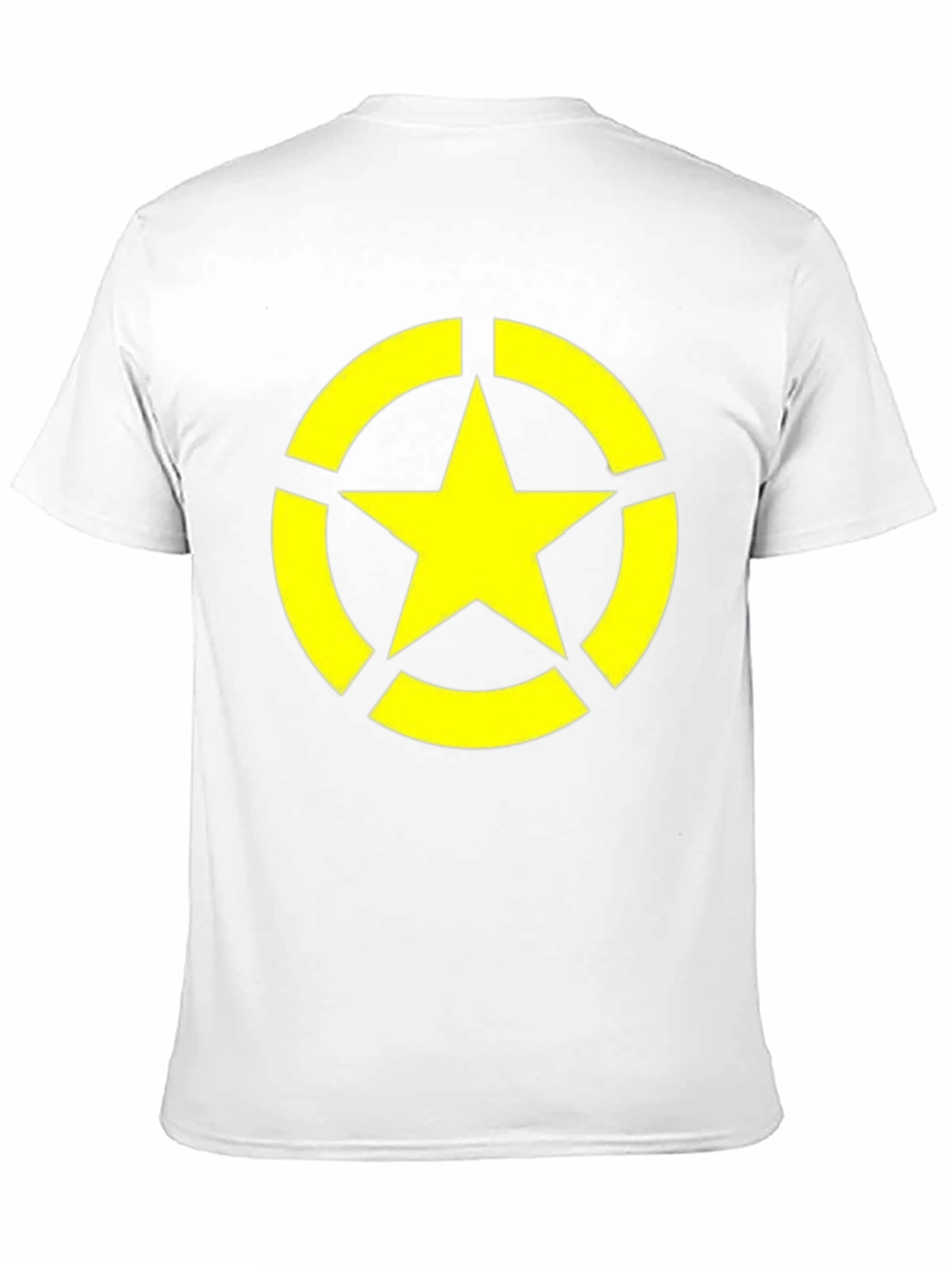 Black Tee with Yellow Star Circle Graphic
