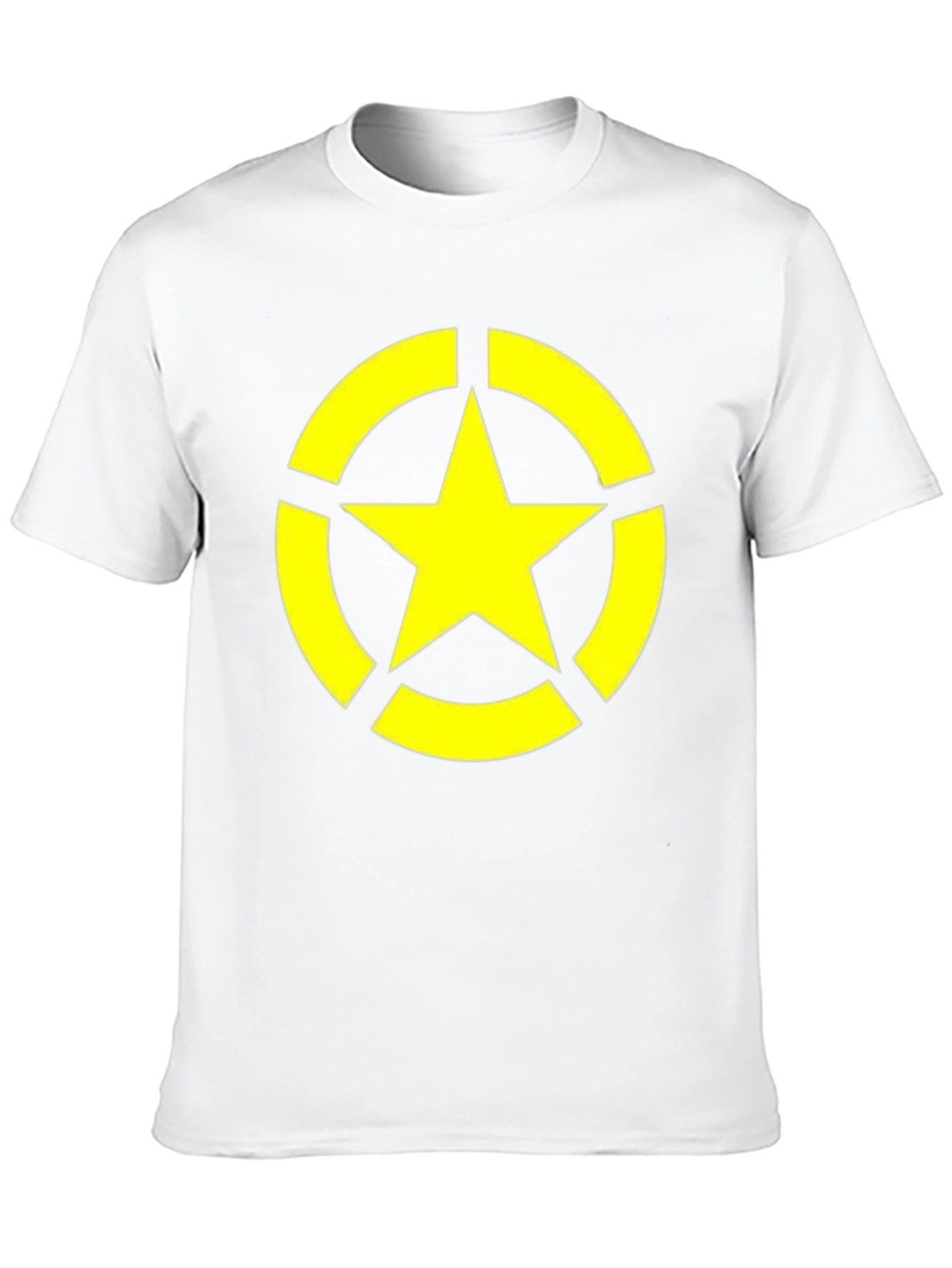 Black Tee with Yellow Star Circle Graphic