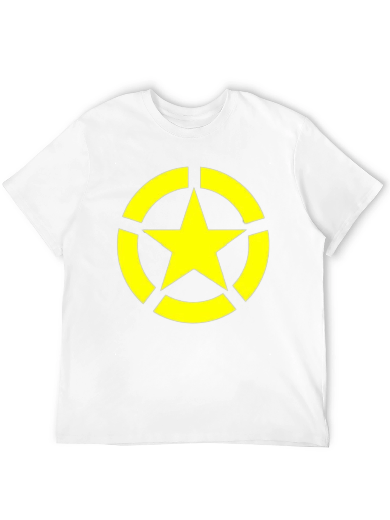 Black Tee with Yellow Star Circle Graphic