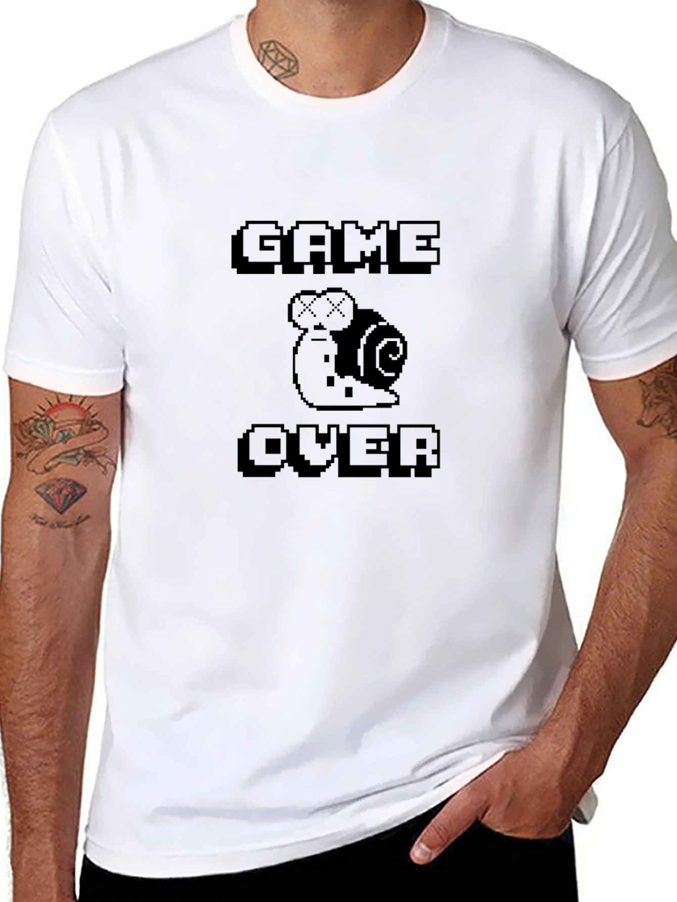Game Over Snail Black T-Shirt