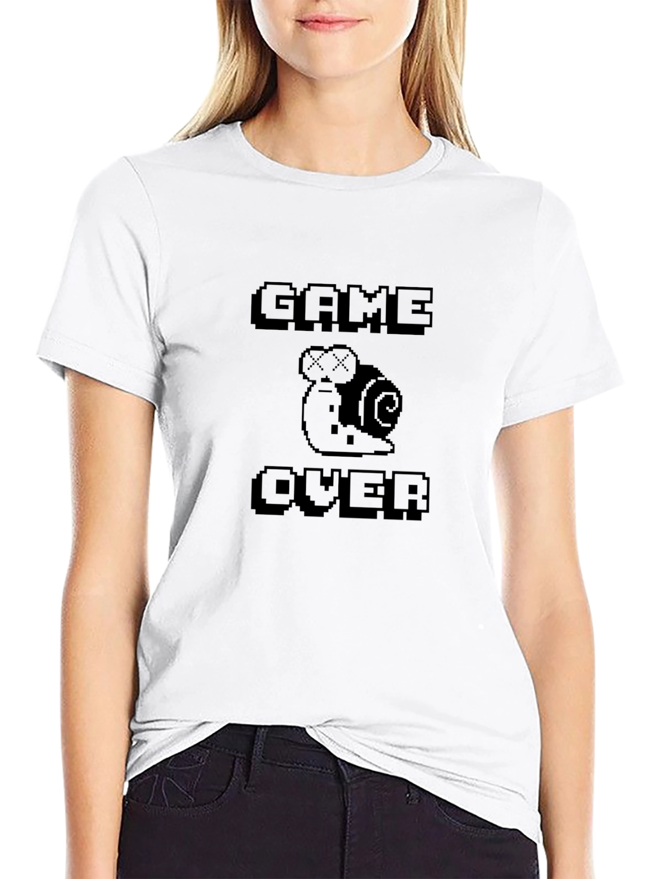 Game Over Snail Black T-Shirt
