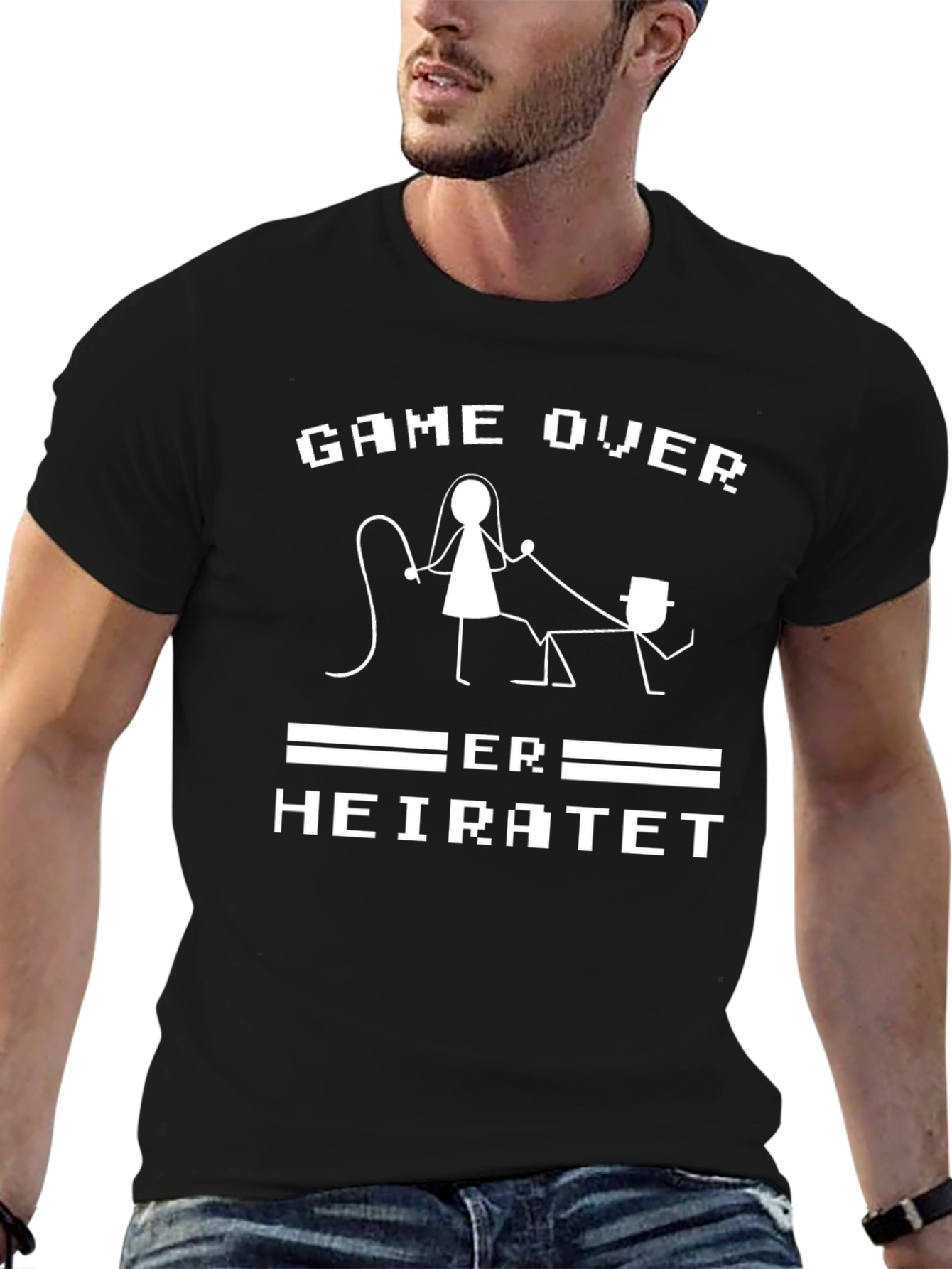 Game Over ER HEIRATET Funny Wedding T-Shirt