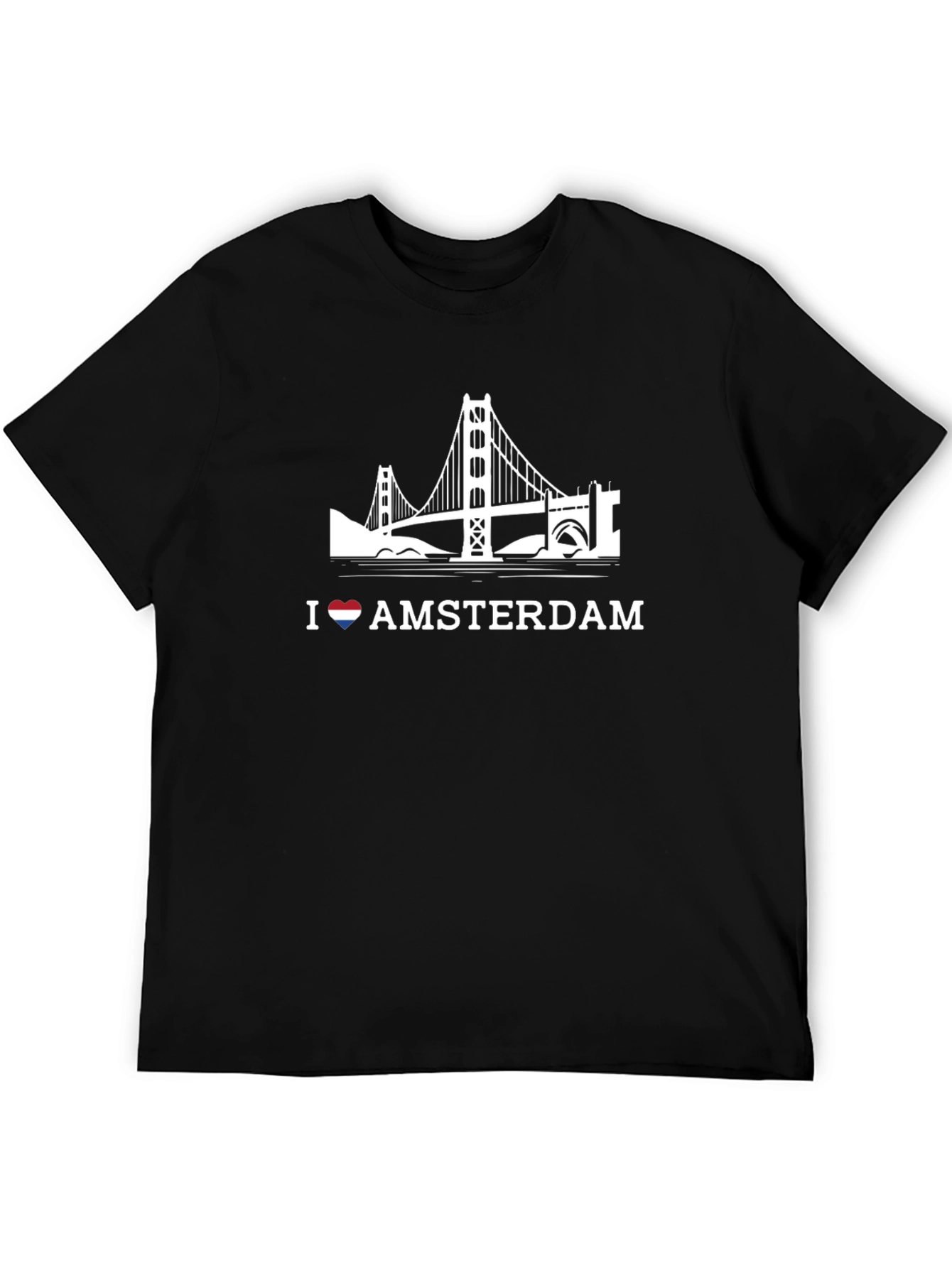 I Love Amsterdam Black Graphic Tee