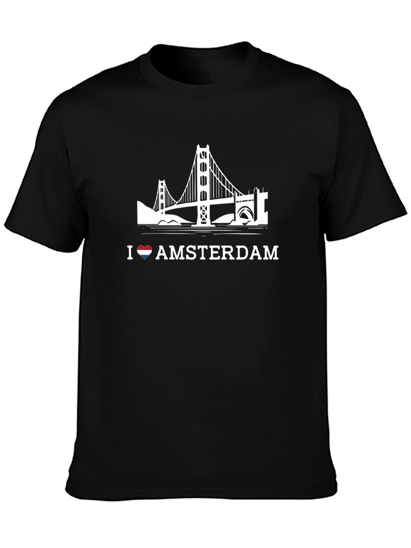 I Love Amsterdam Black Graphic Tee
