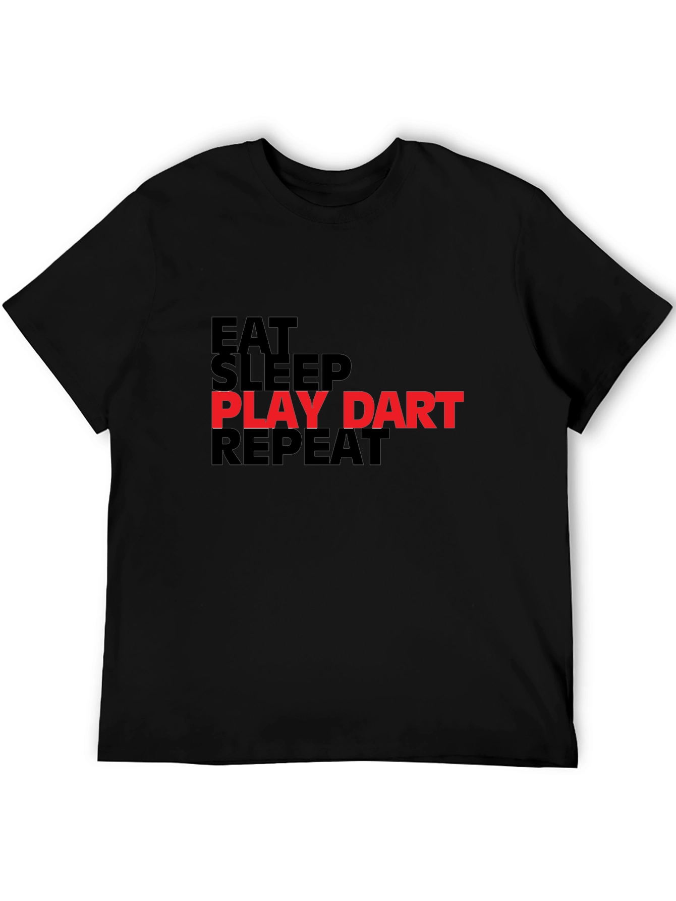 Eat Sleep Play Dart Repeat Black T-Shirt