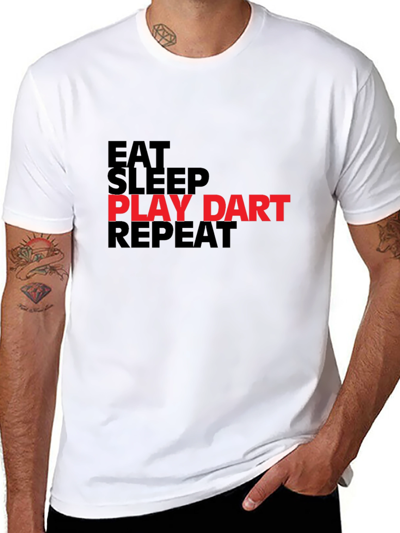 Eat Sleep Play Dart Repeat Black T-Shirt