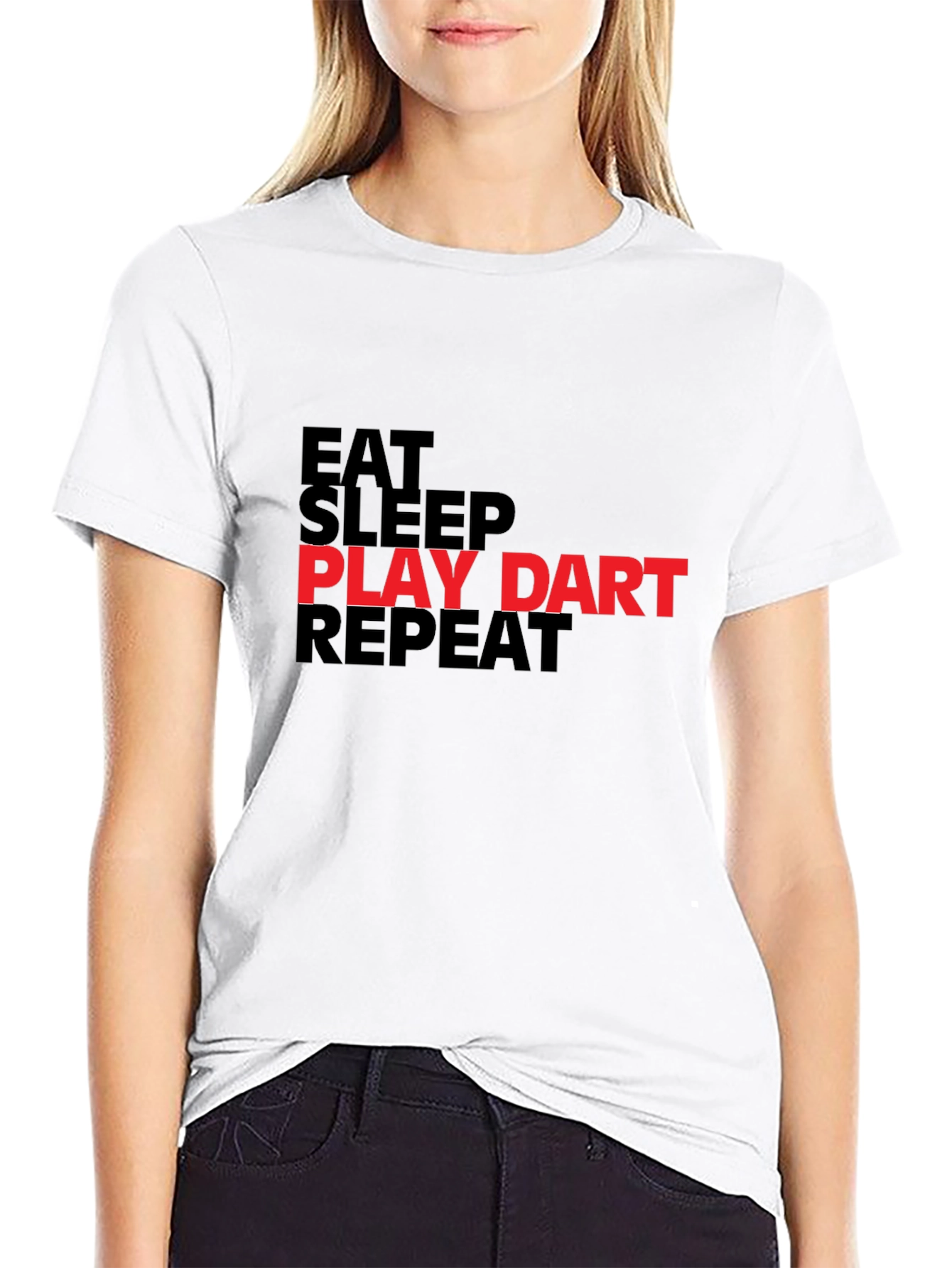 Eat Sleep Play Dart Repeat Black T-Shirt