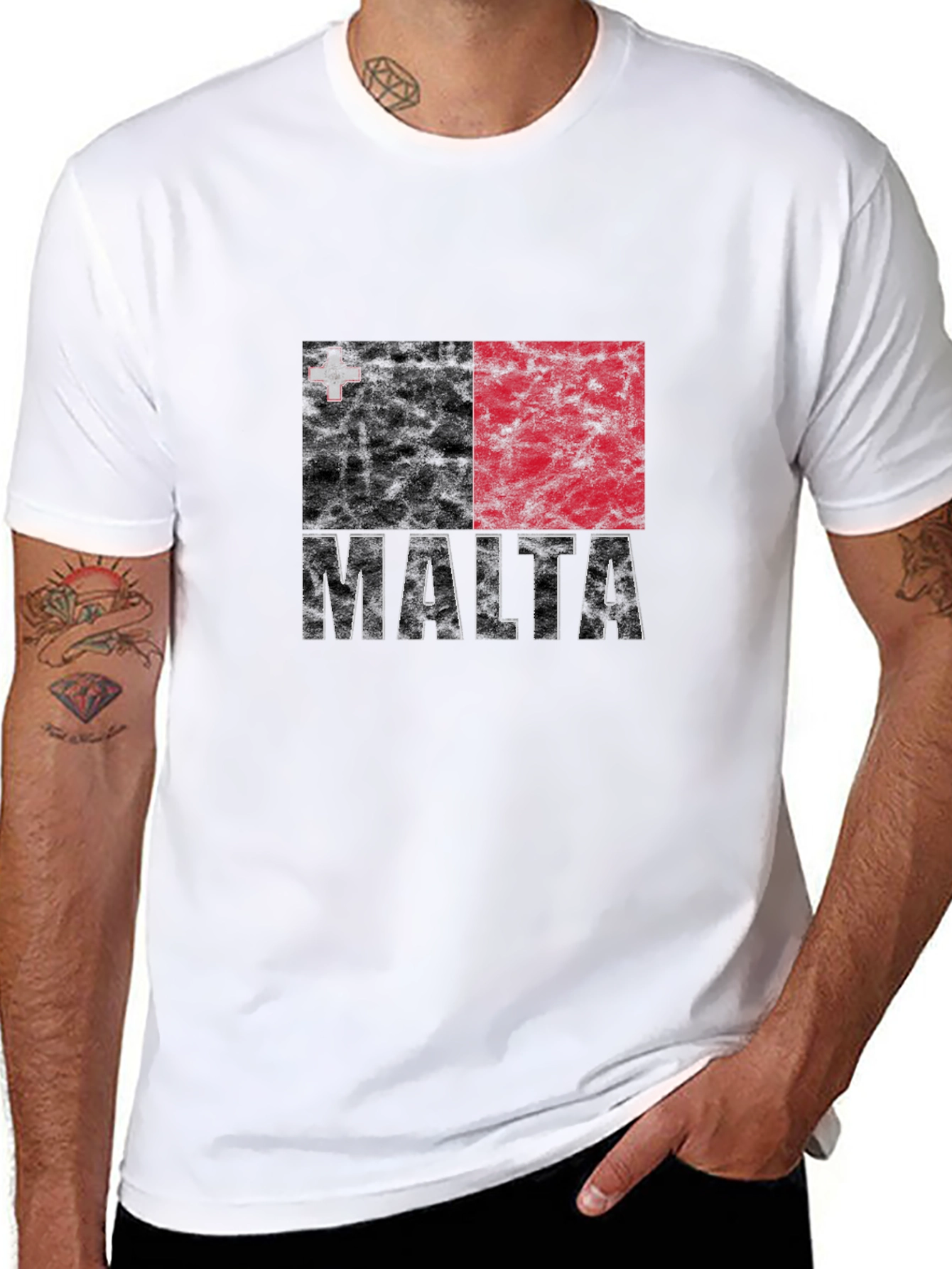 Malta Flag Grunge Graphic Tee