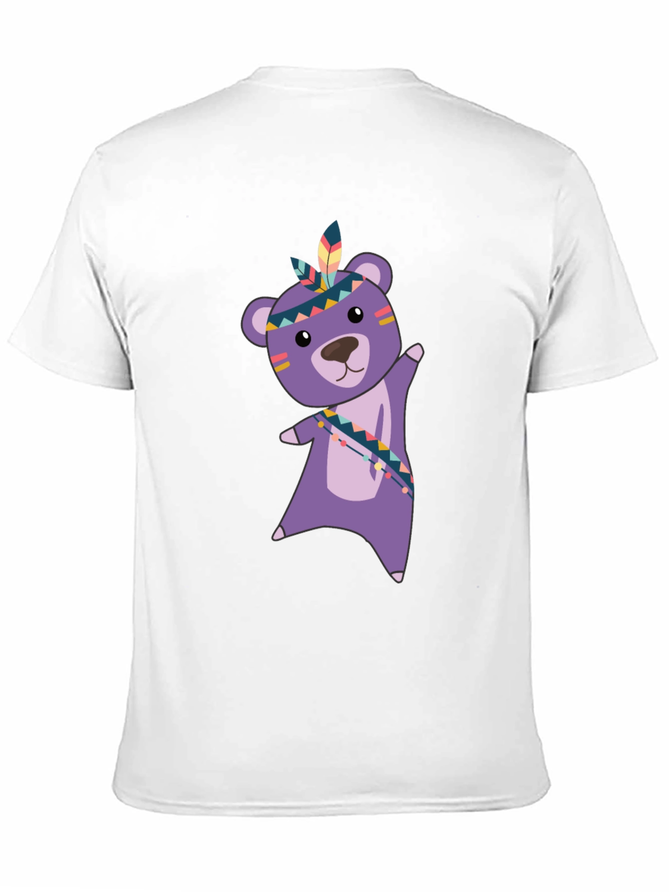 Cute Bear Graphic Tee - Black Cotton T-Shirt