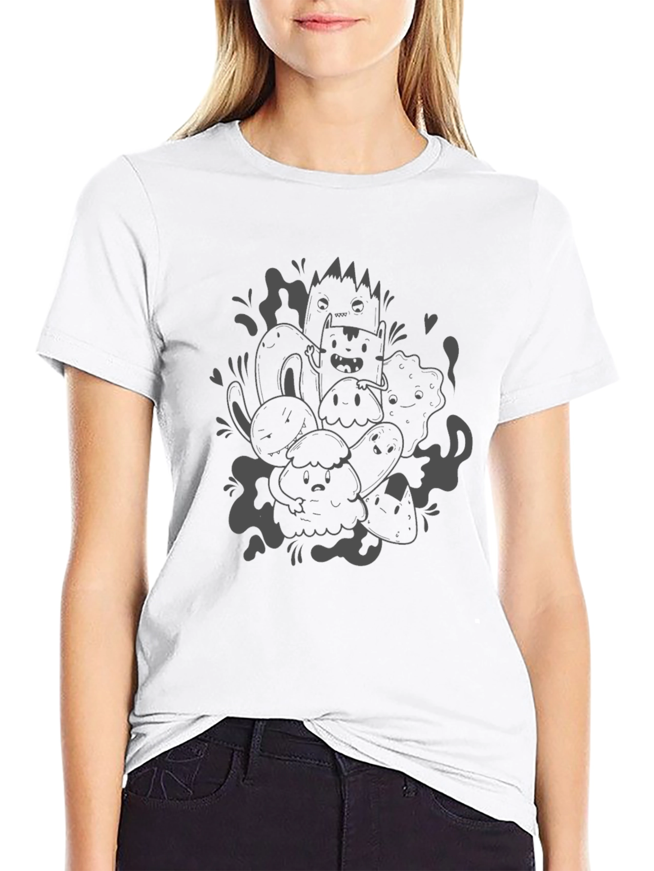 Fun Doodle Art Black T-Shirt