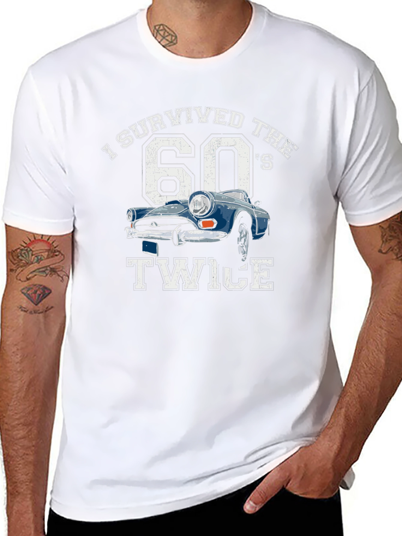 I Survived the 60s Twice T-Shirt Car Graphic Tee