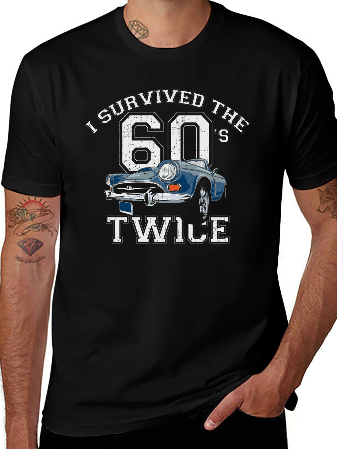 I Survived the 60s Twice T-Shirt Car Graphic Tee