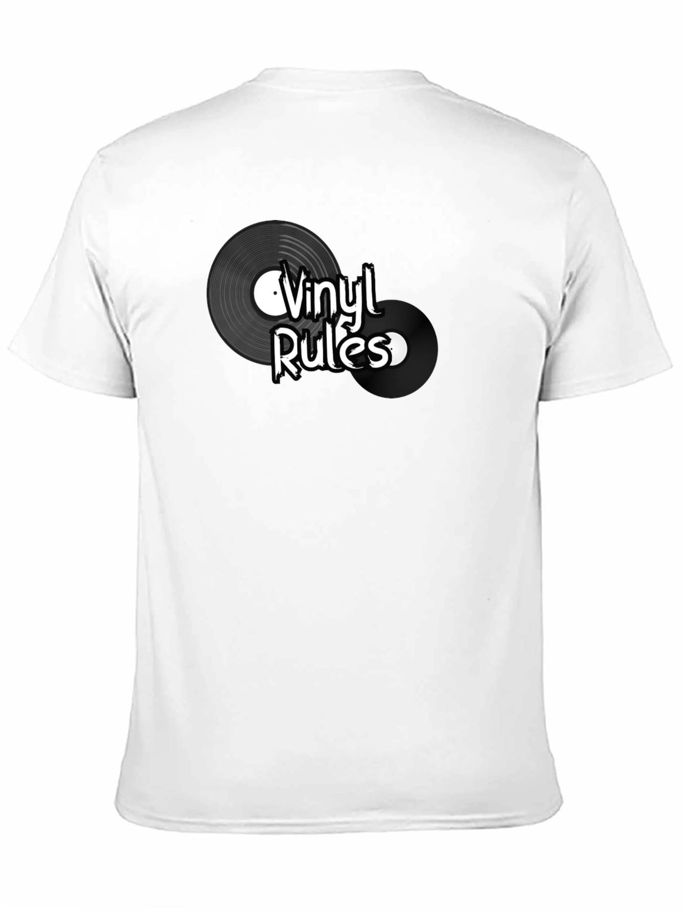 Vinyl Rules Graphic Tee - Black Cotton T-Shirt