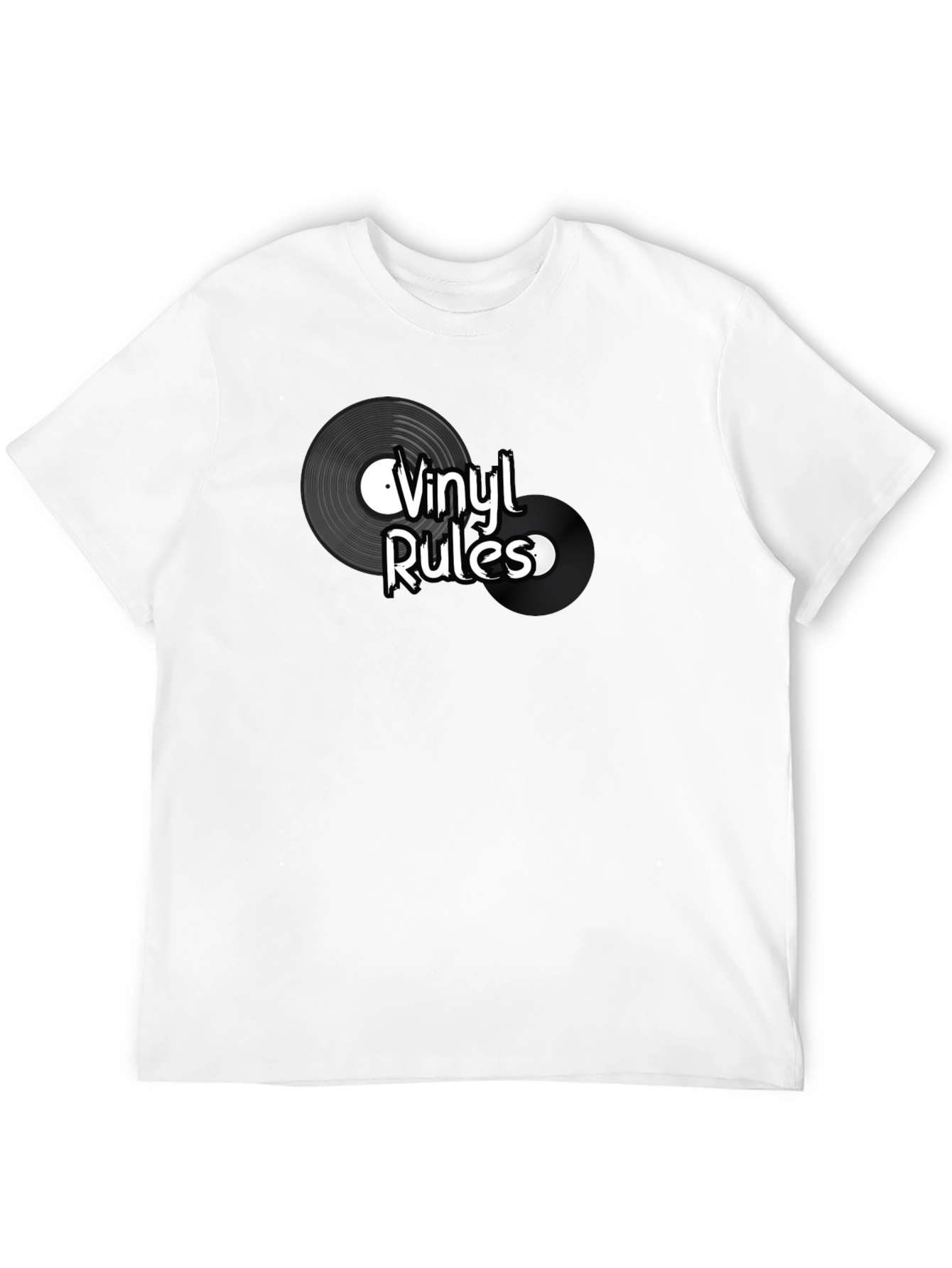 Vinyl Rules Graphic Tee - Black Cotton T-Shirt