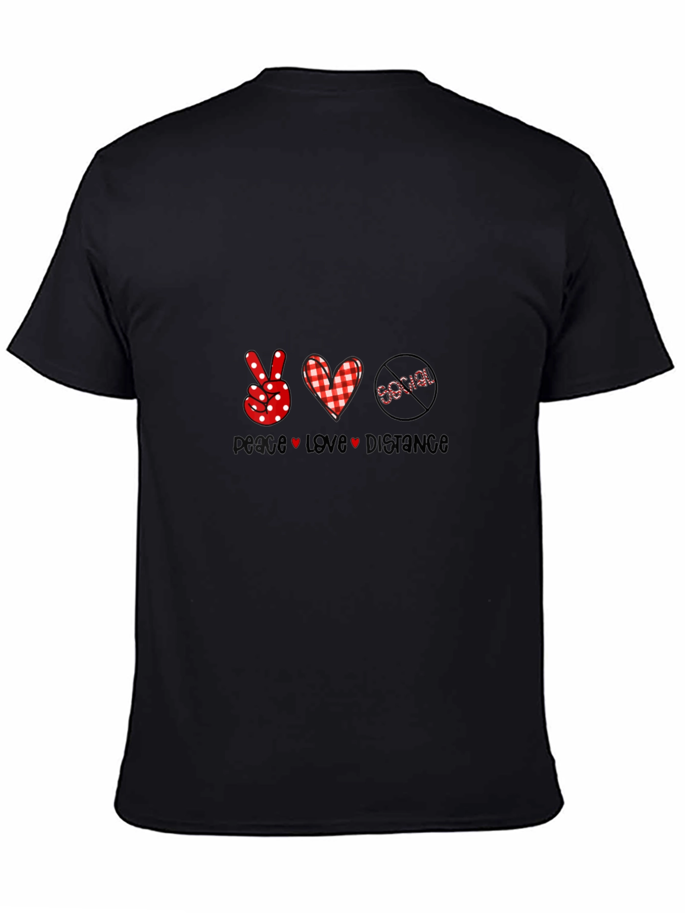 Peace Love Distance Novelty Graphic Tee
