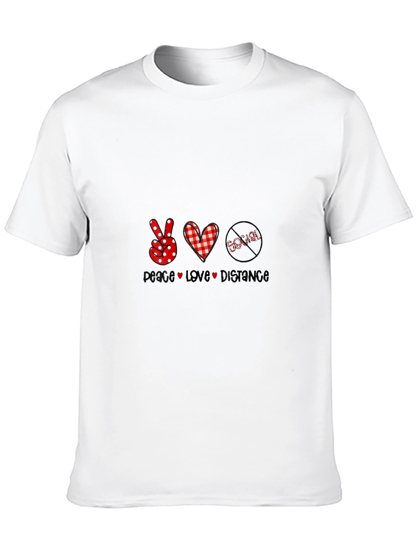 Peace Love Distance Novelty Graphic Tee