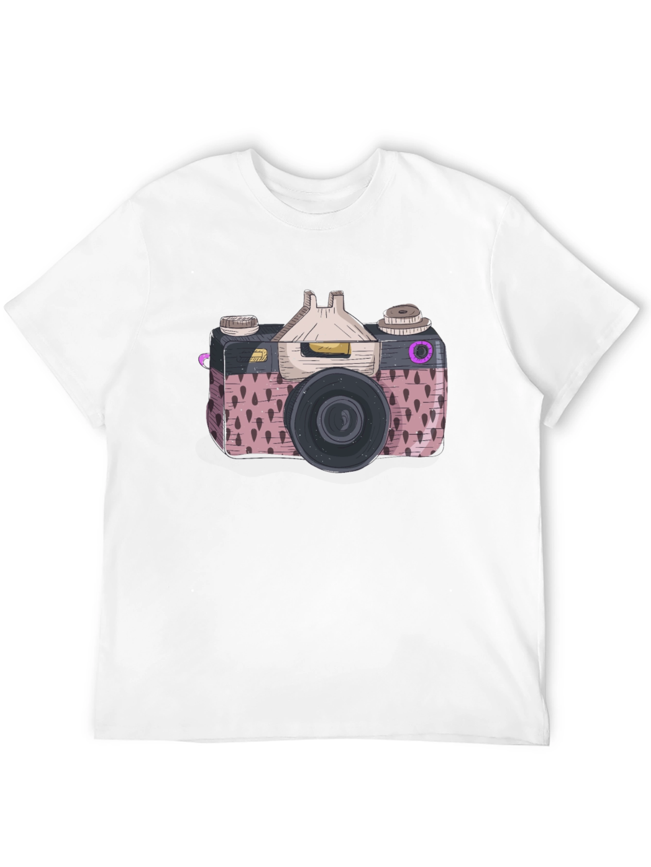 Retro Camera Graphic Tee - Stylish Mens Black T-Shirt