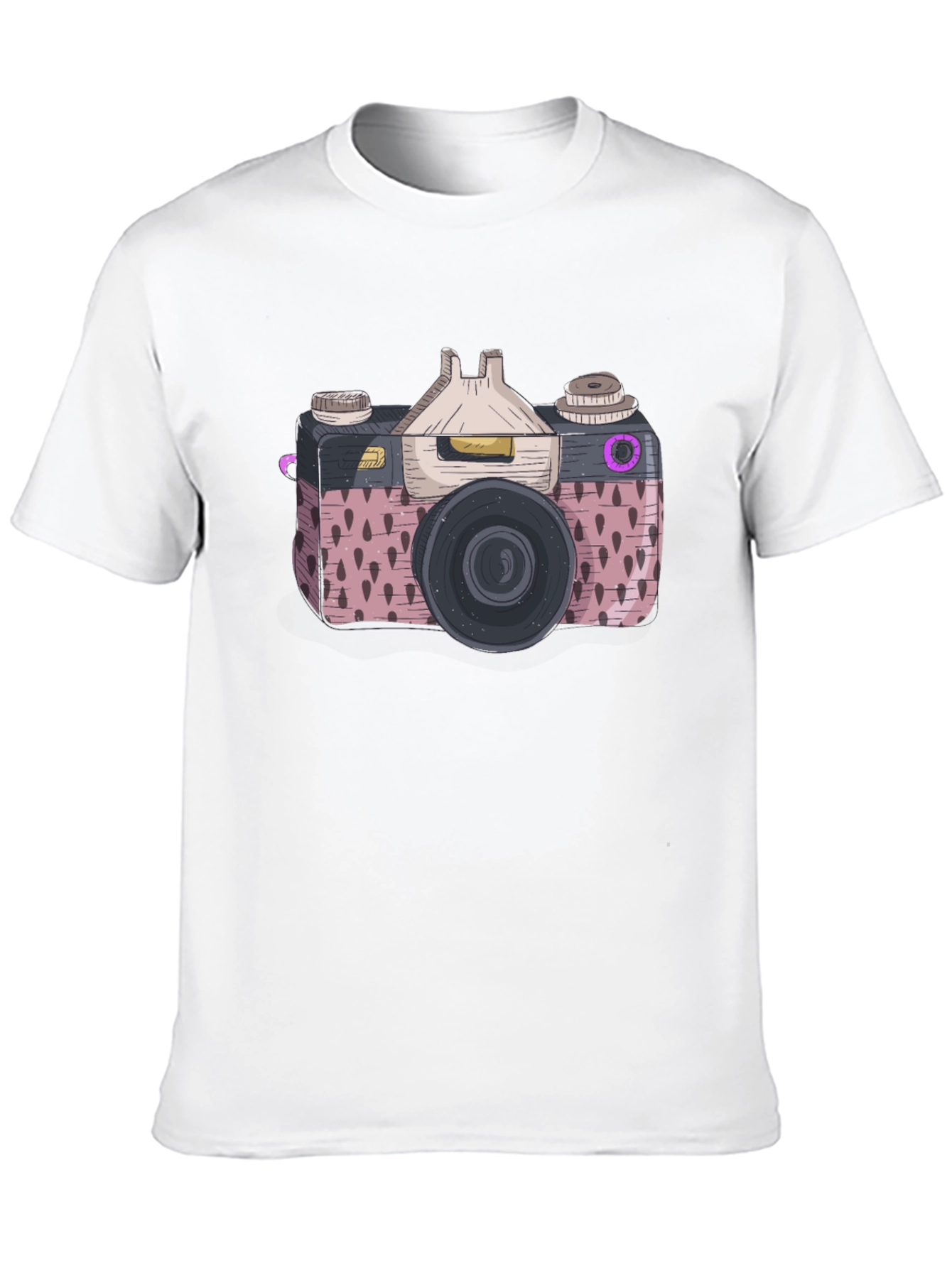 Retro Camera Graphic Tee - Stylish Mens Black T-Shirt