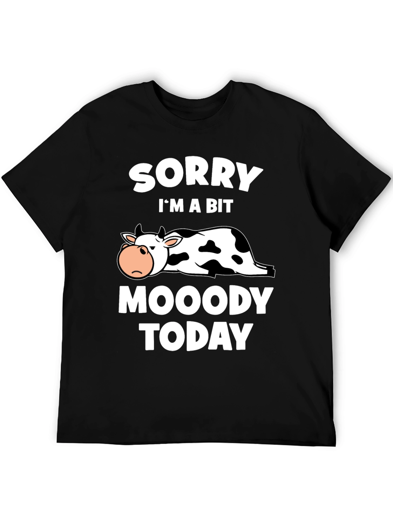 Moody Cow Graphic T-Shirt - Funny Animal Tee