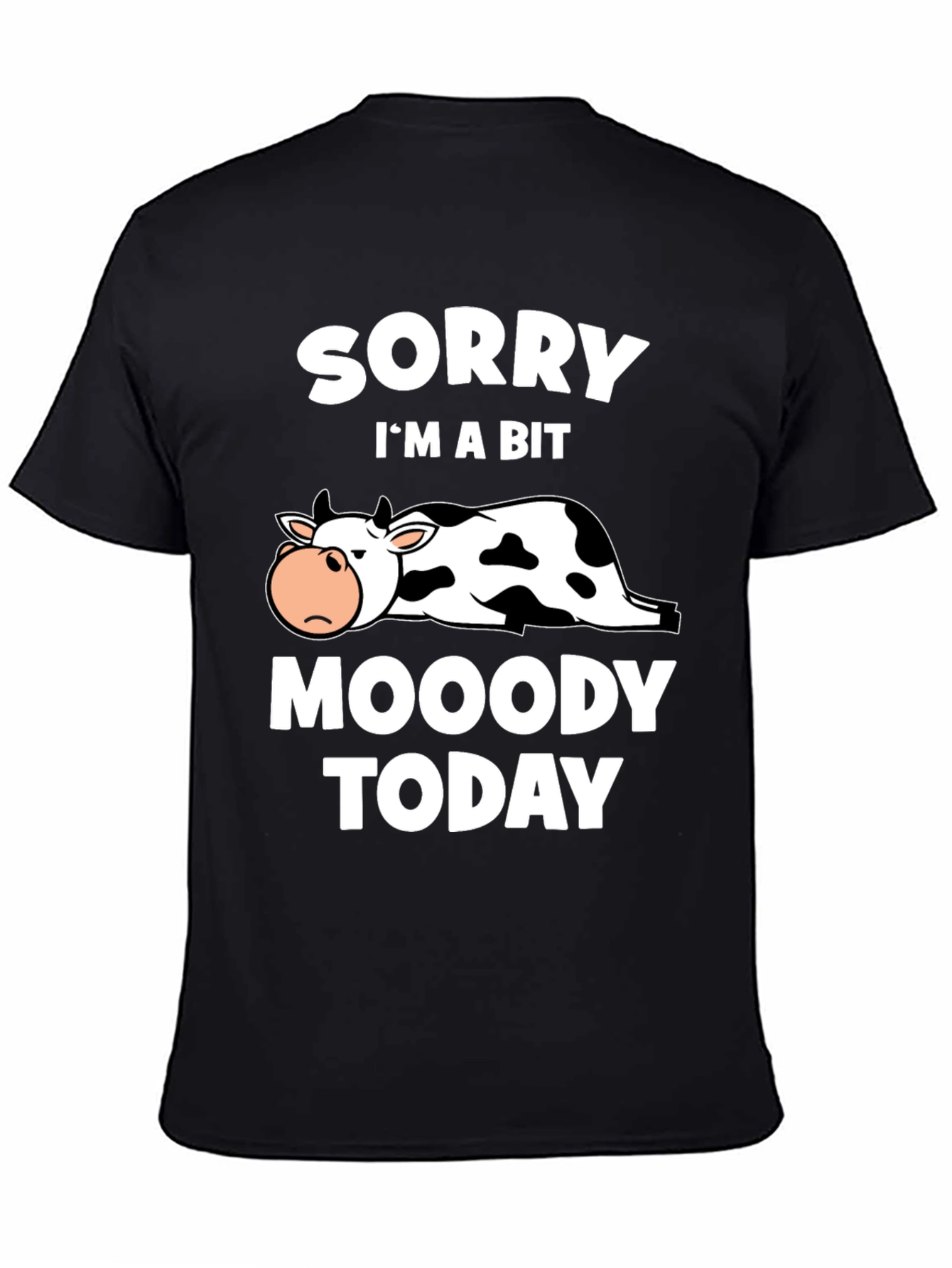 Moody Cow Graphic T-Shirt - Funny Animal Tee