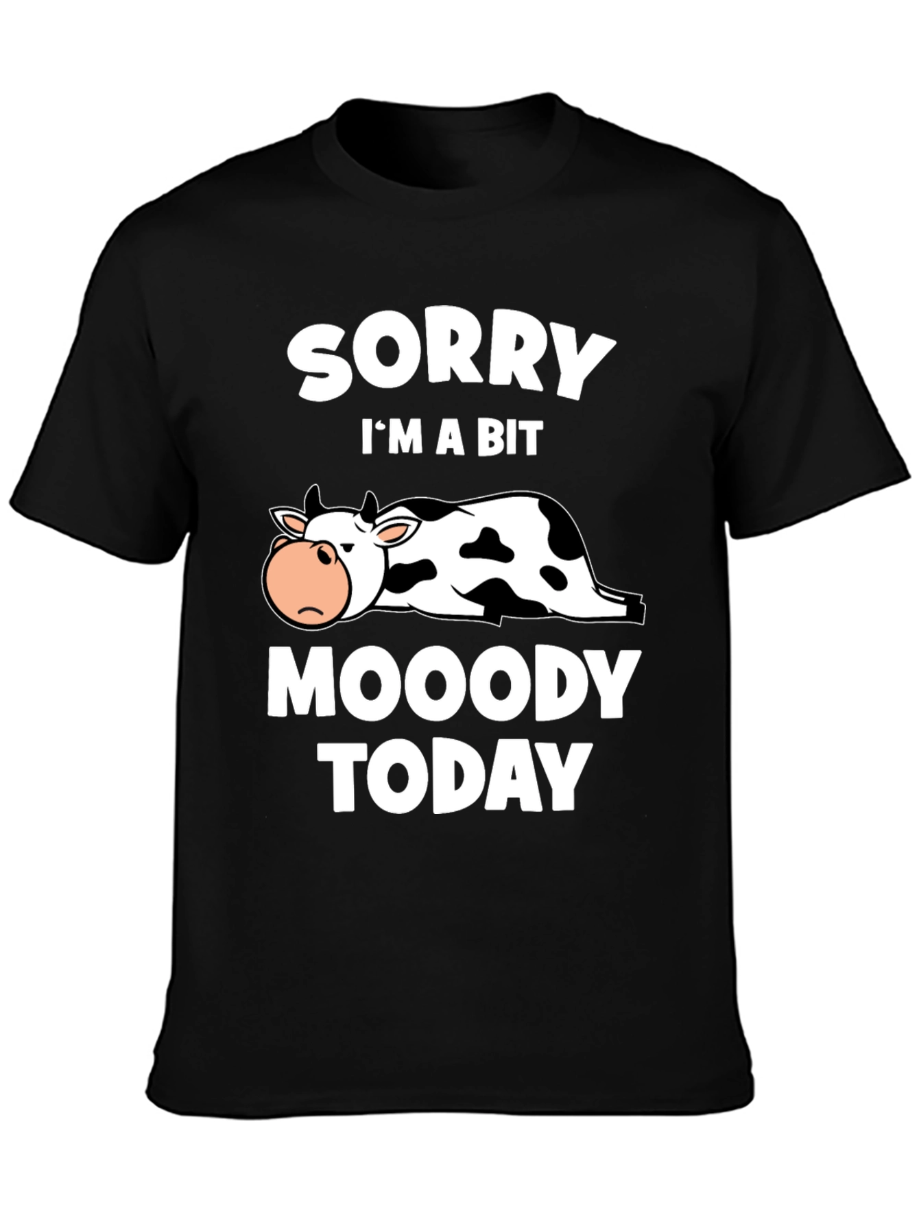 Moody Cow Graphic T-Shirt - Funny Animal Tee