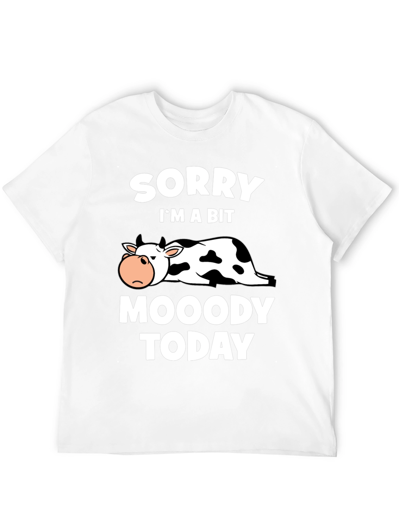 Moody Cow Graphic T-Shirt - Funny Animal Tee