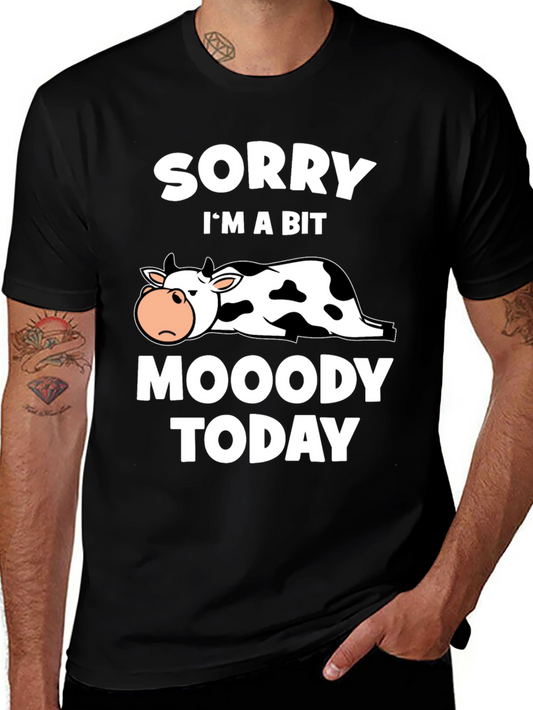 Moody Cow Graphic T-Shirt - Funny Animal Tee