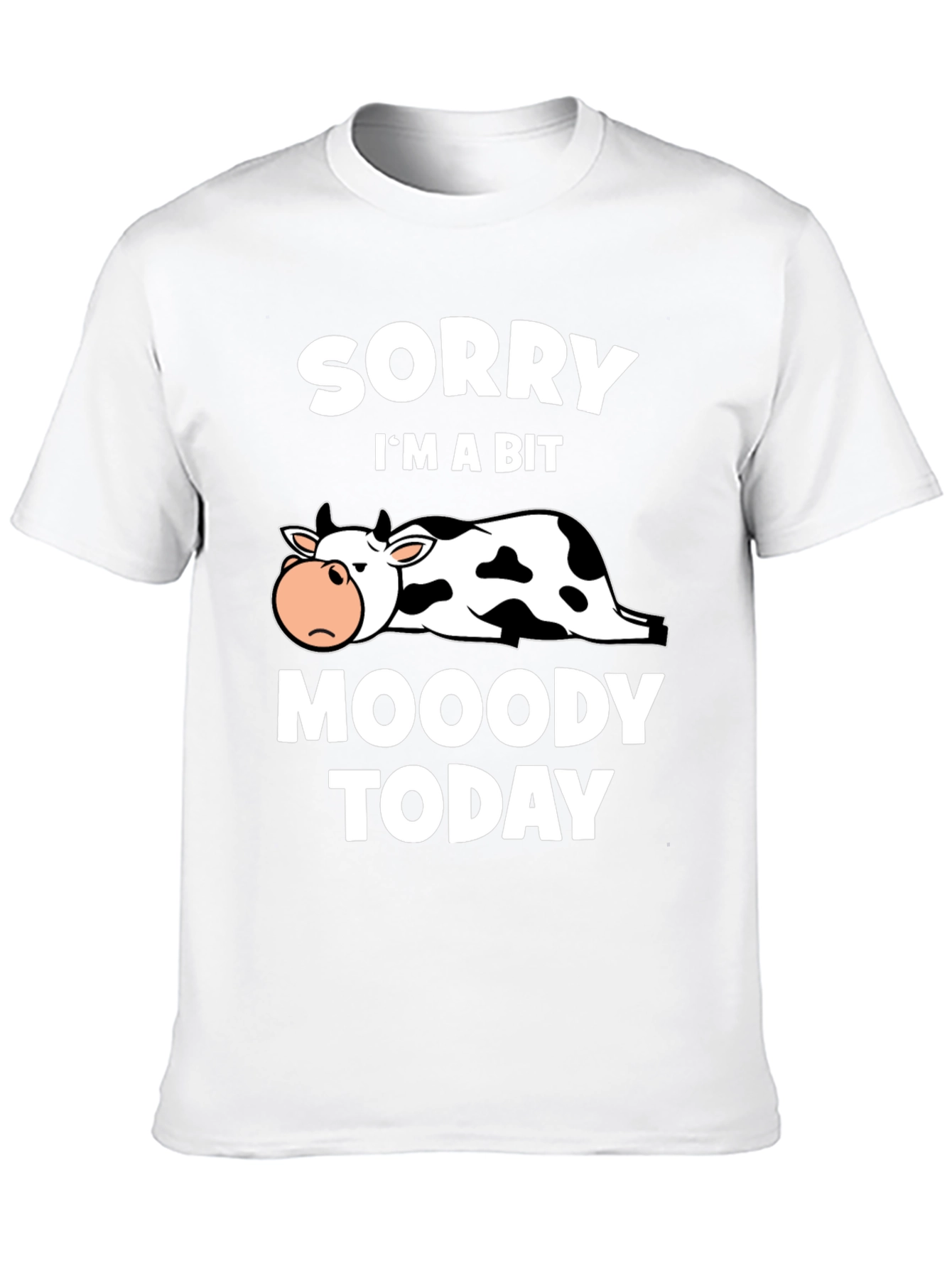 Moody Cow Graphic T-Shirt - Funny Animal Tee