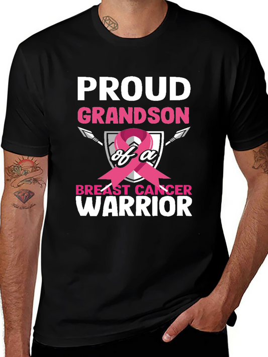 Proud Grandson Breast Cancer Warrior T-Shirt
