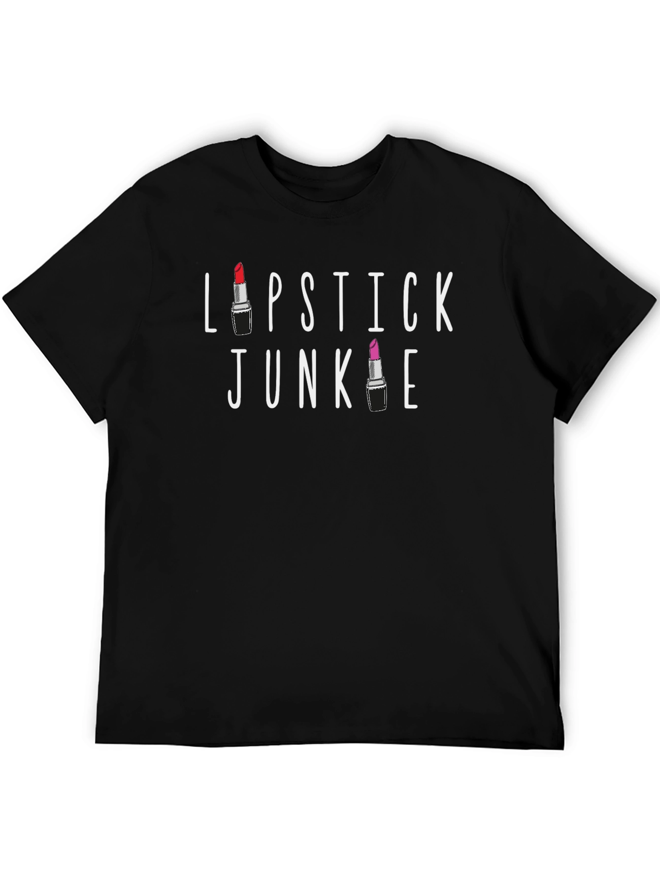 Lipstick Junkie Black Graphic Tee
