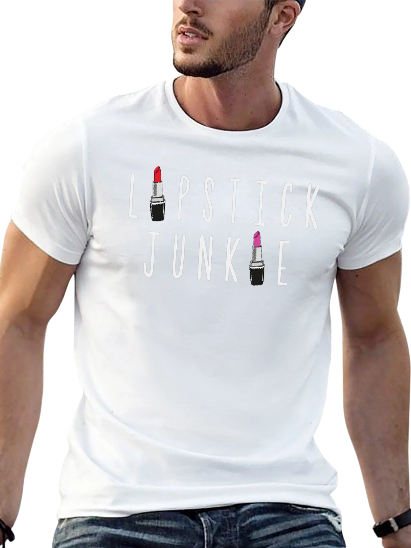 Lipstick Junkie Black Graphic Tee