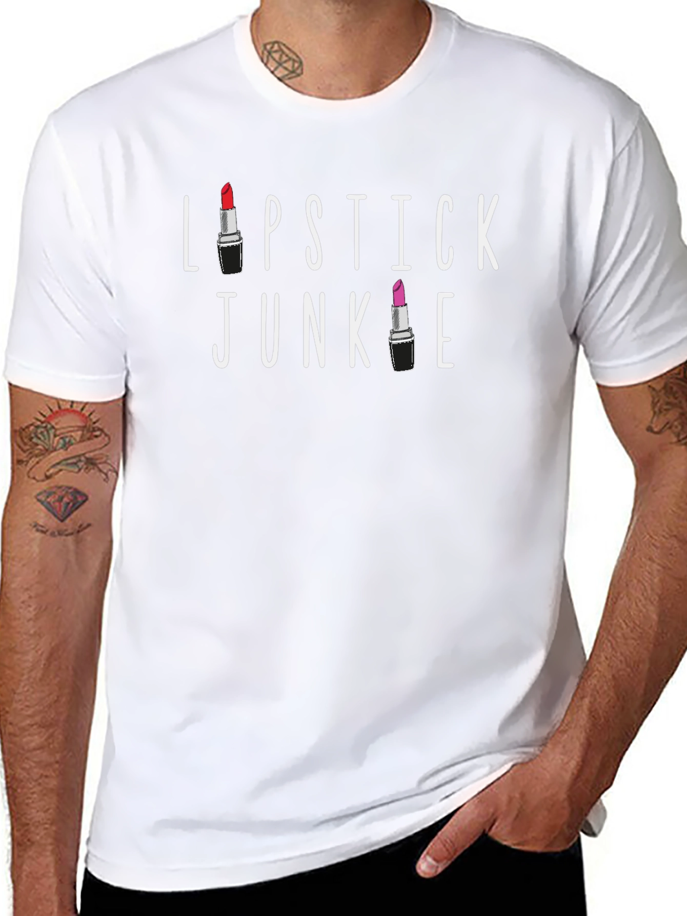 Lipstick Junkie Black Graphic Tee