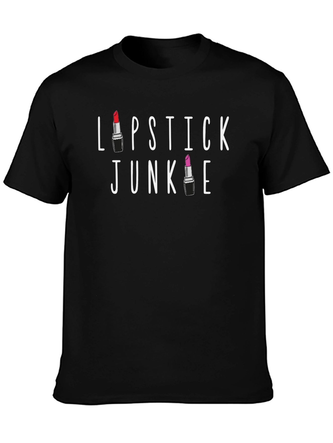 Lipstick Junkie Black Graphic Tee
