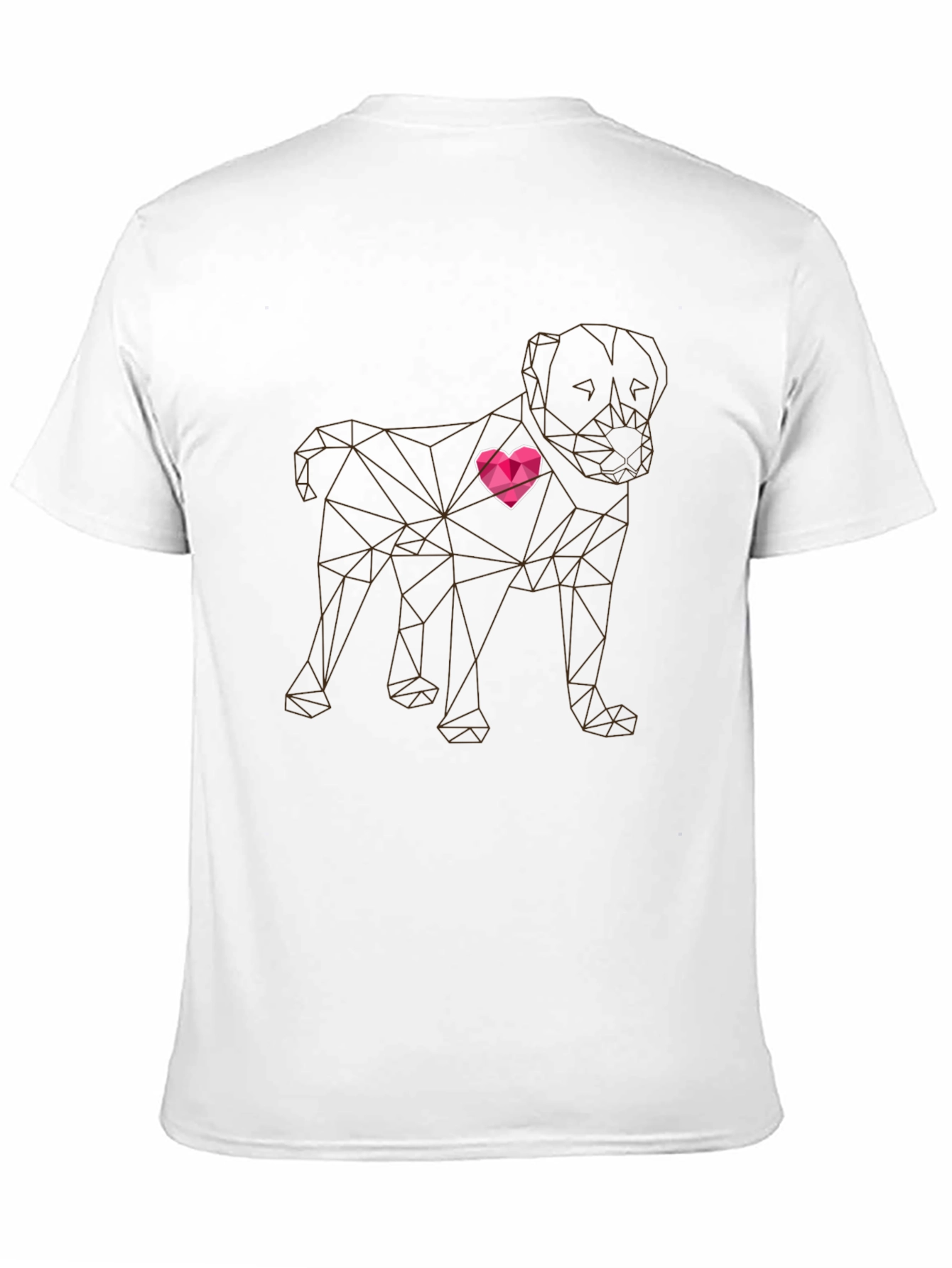 Geometric Dog Heart Tee - Modern Graphic T-Shirt
