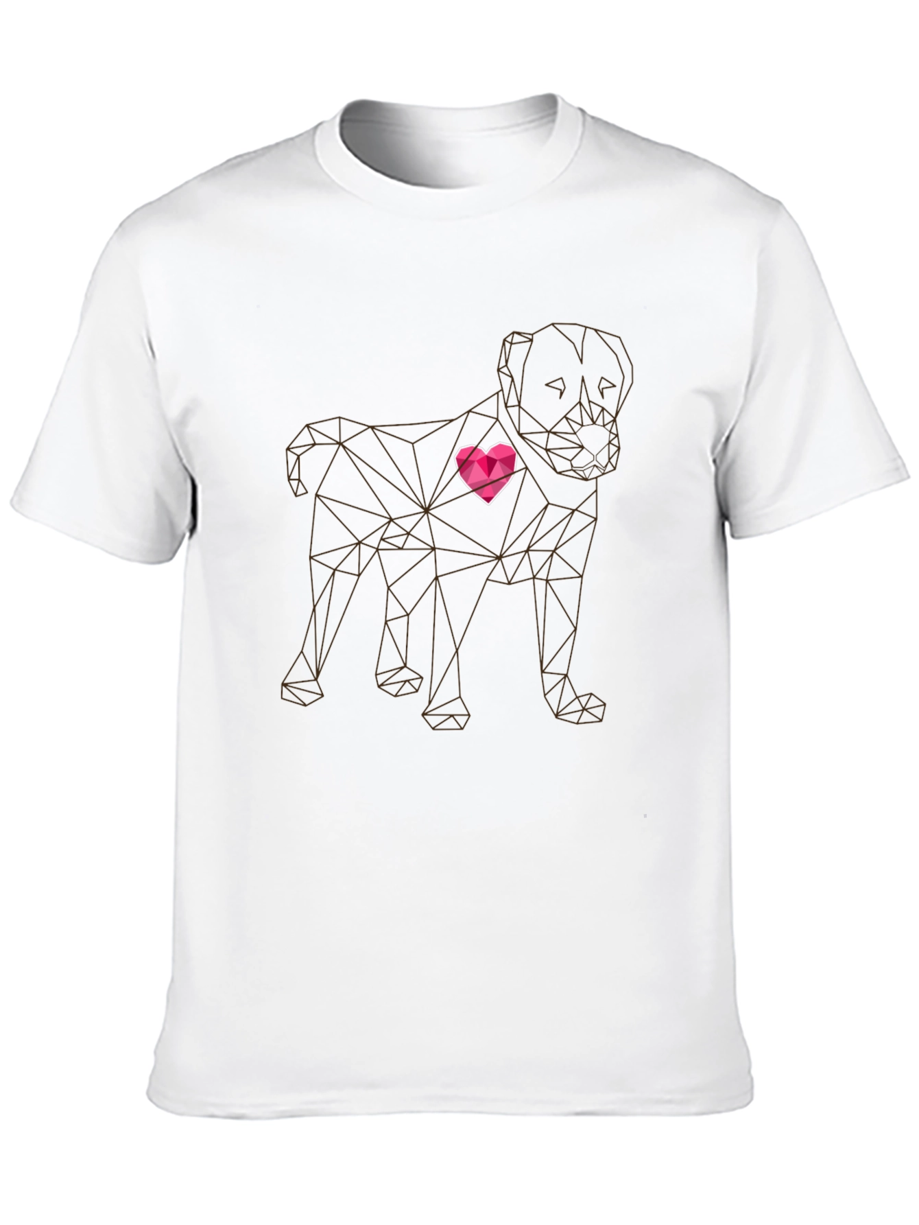Geometric Dog Heart Tee - Modern Graphic T-Shirt