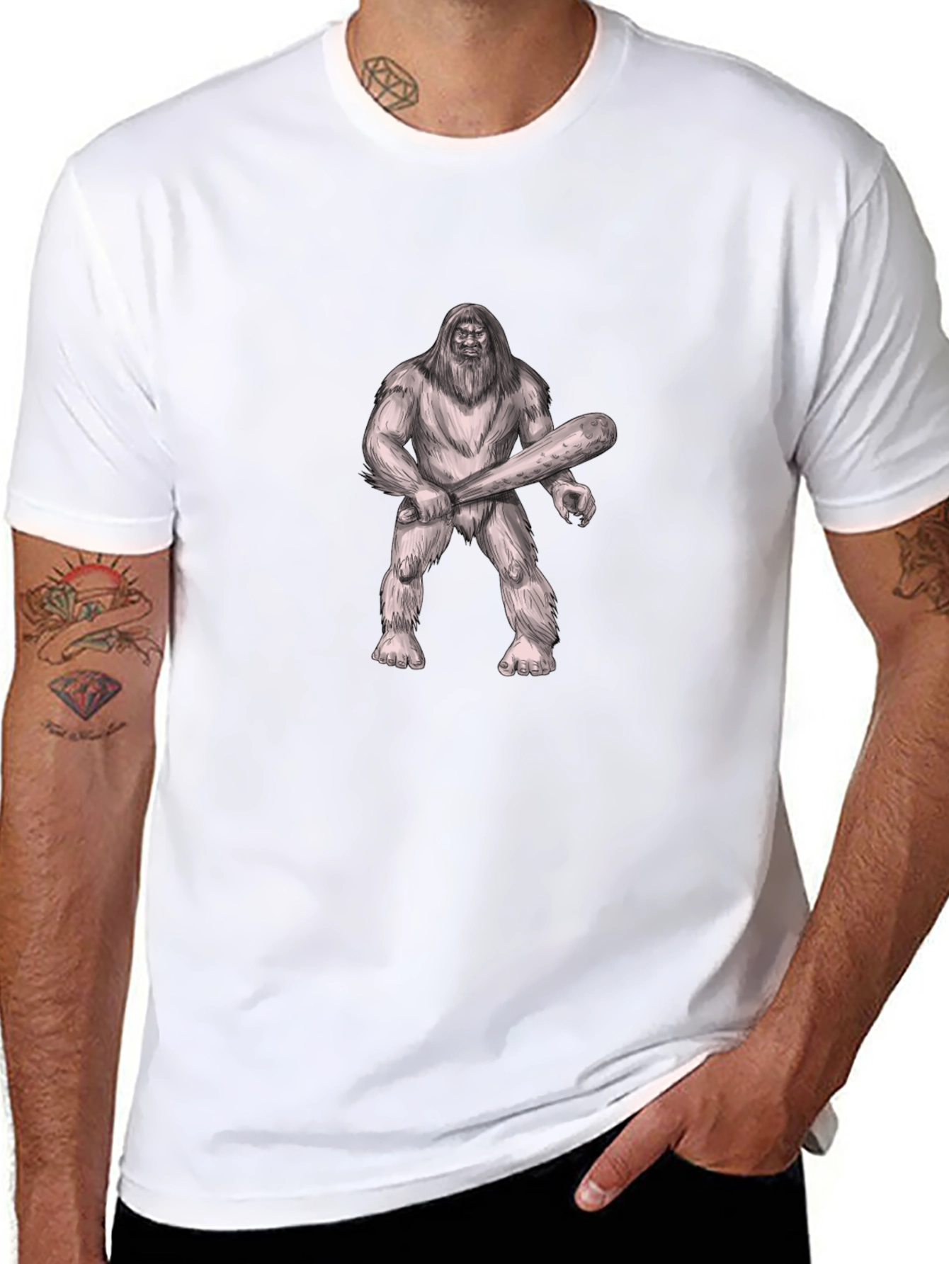 Bigfoot Graphic Tee - Black Crew Neck T-Shirt