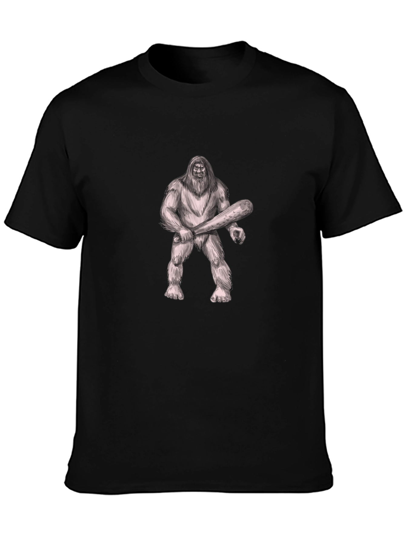 Bigfoot Graphic Tee - Black Crew Neck T-Shirt