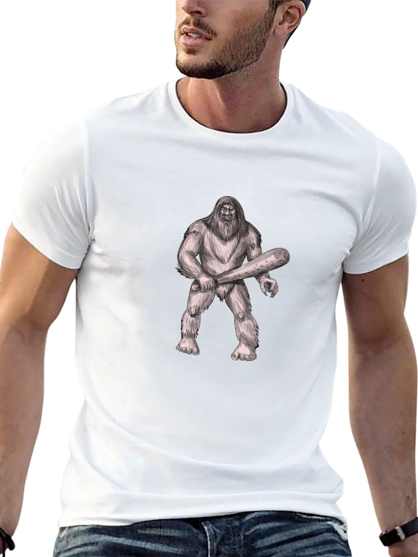 Bigfoot Graphic Tee - Black Crew Neck T-Shirt