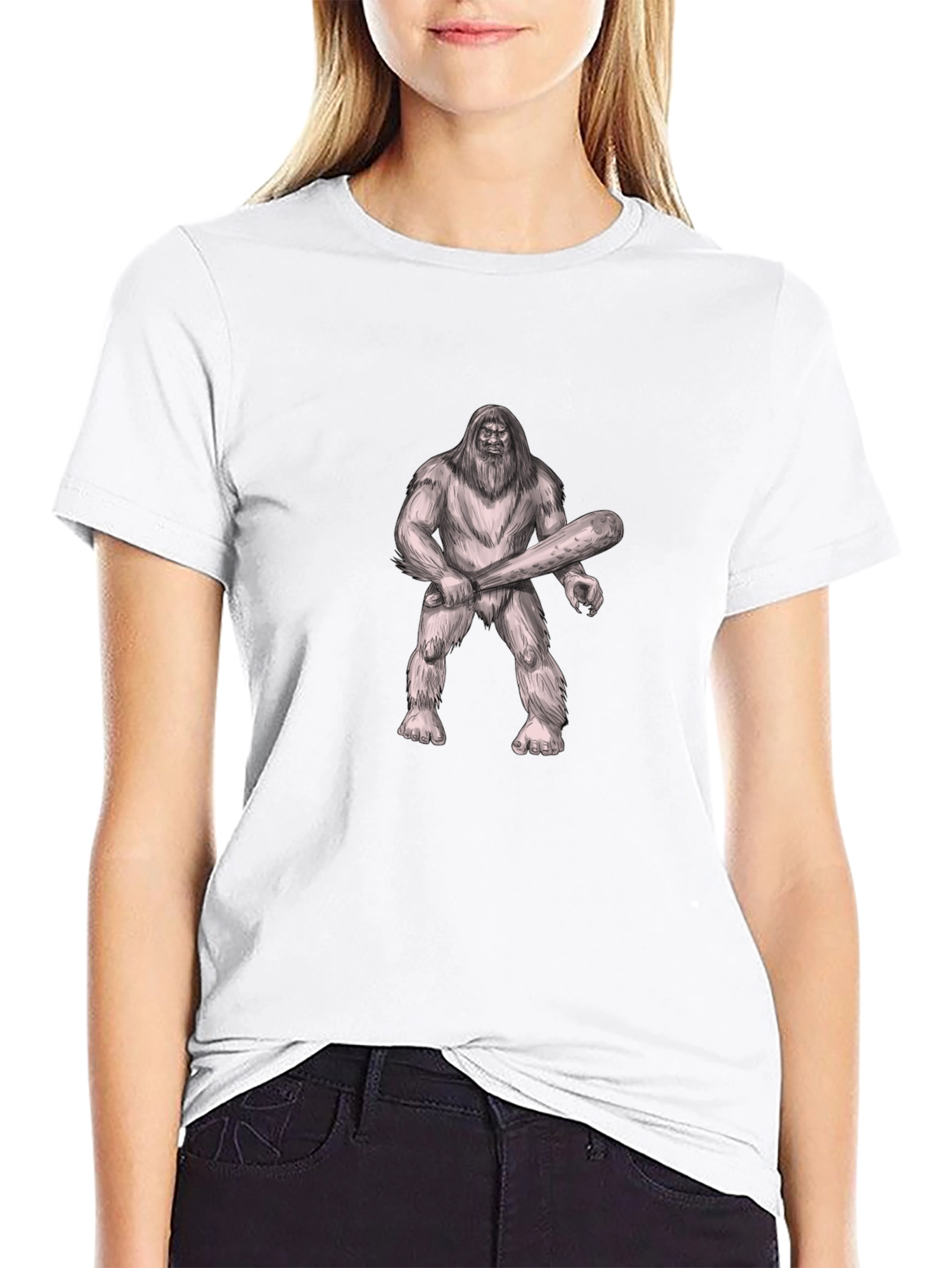 Bigfoot Graphic Tee - Black Crew Neck T-Shirt